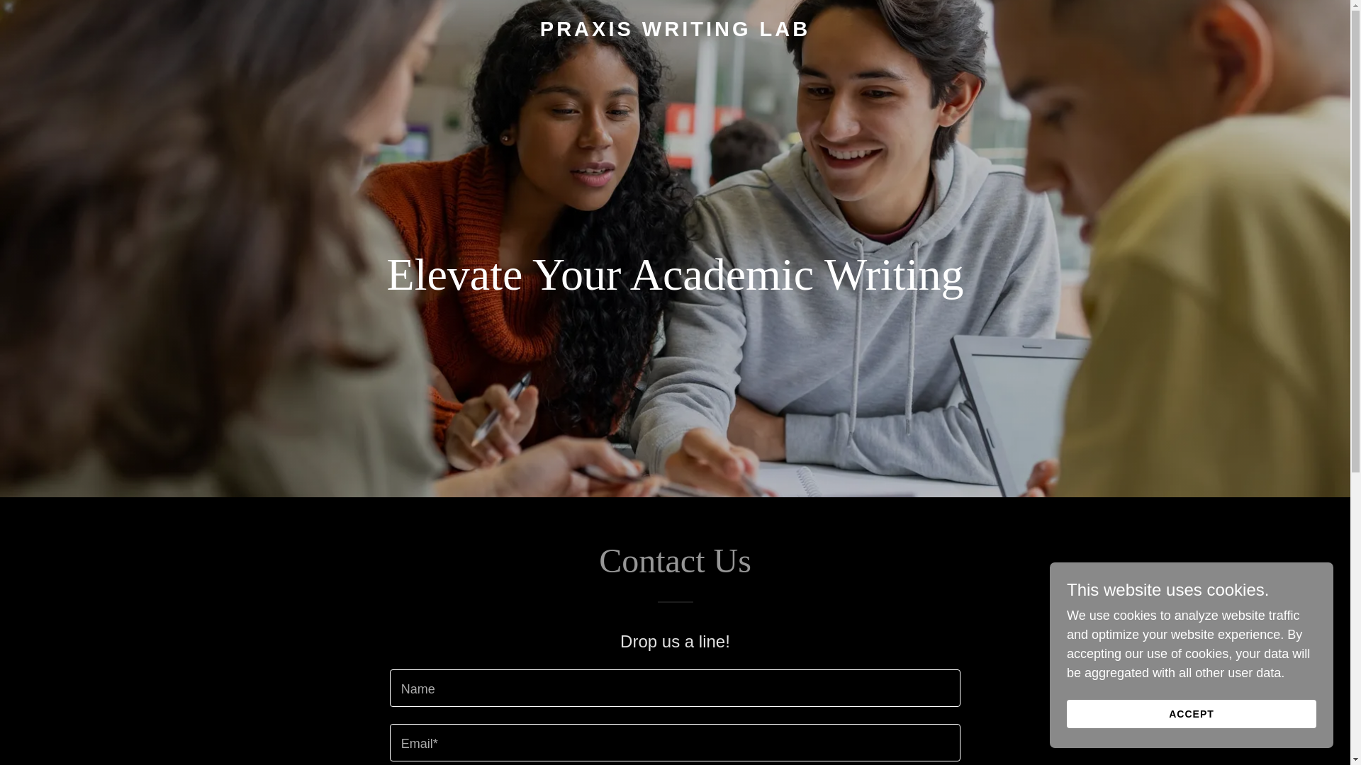 website screenshot of https://praxiswritinglab.ca/
