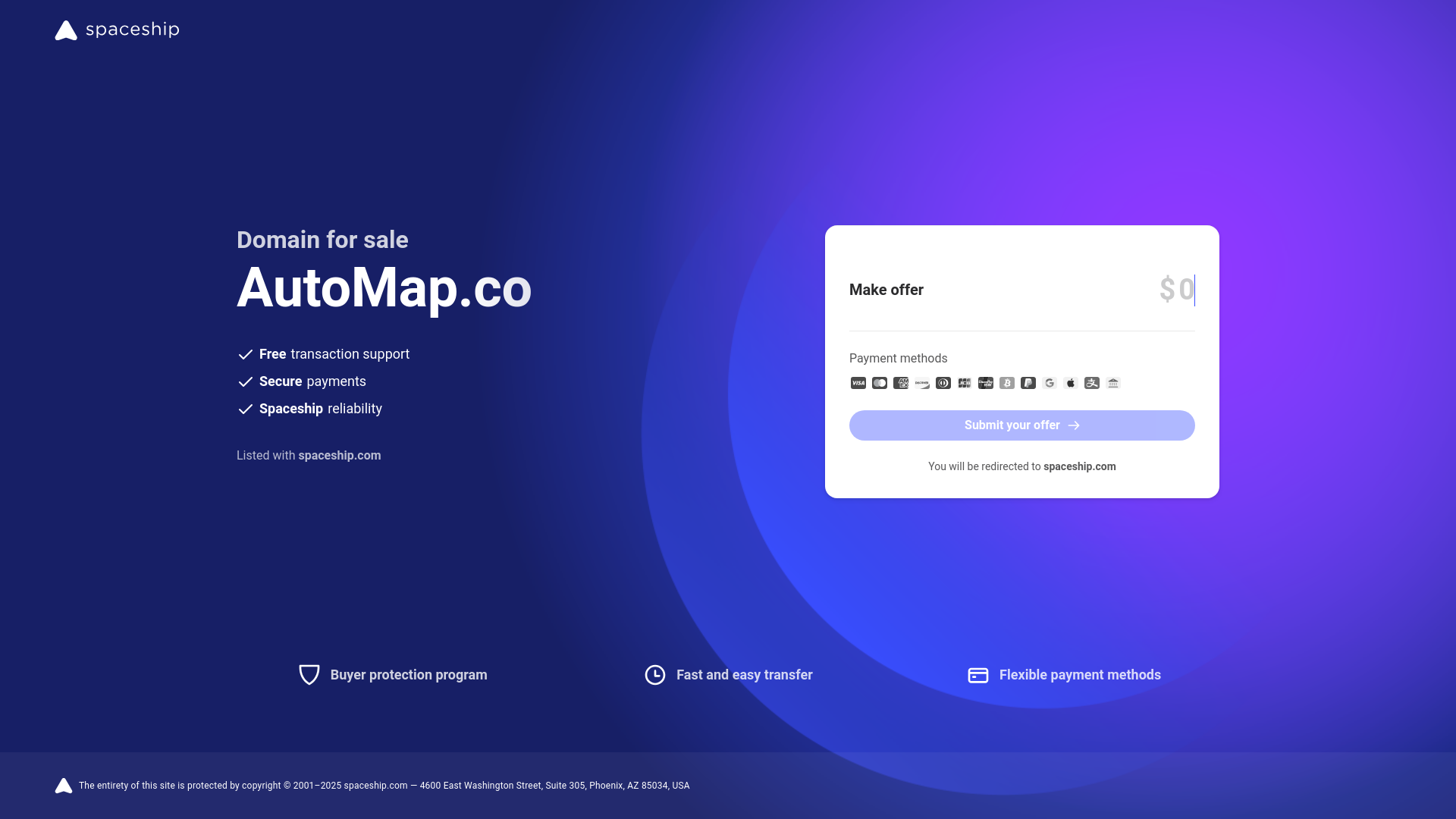 website screenshot of https://automap.co/