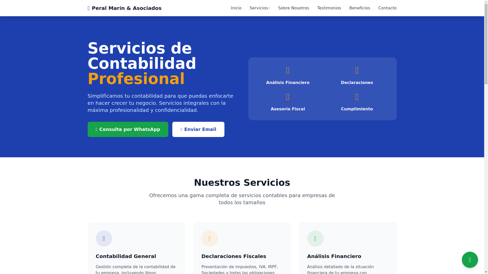 website screenshot of https://peralmarin.com/