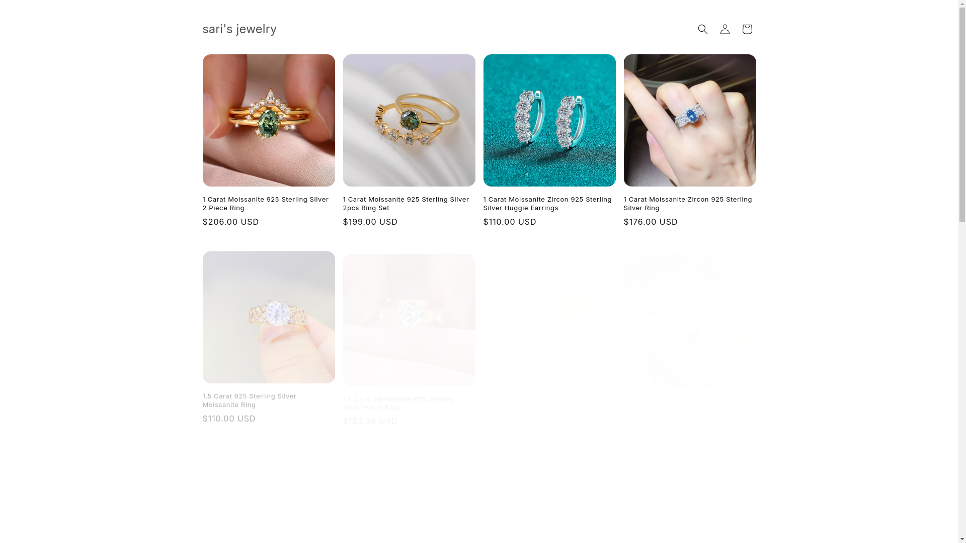 website screenshot of https://sarisjewelry.org/
