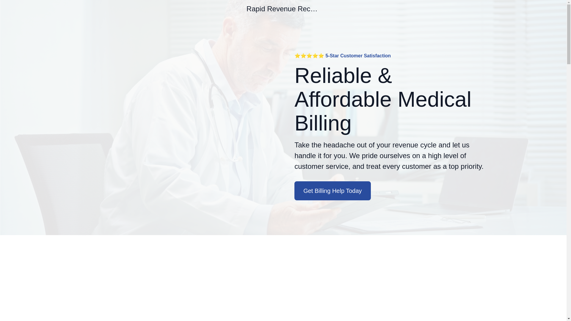 website screenshot of https://rapidrevenuemedbilling.com/