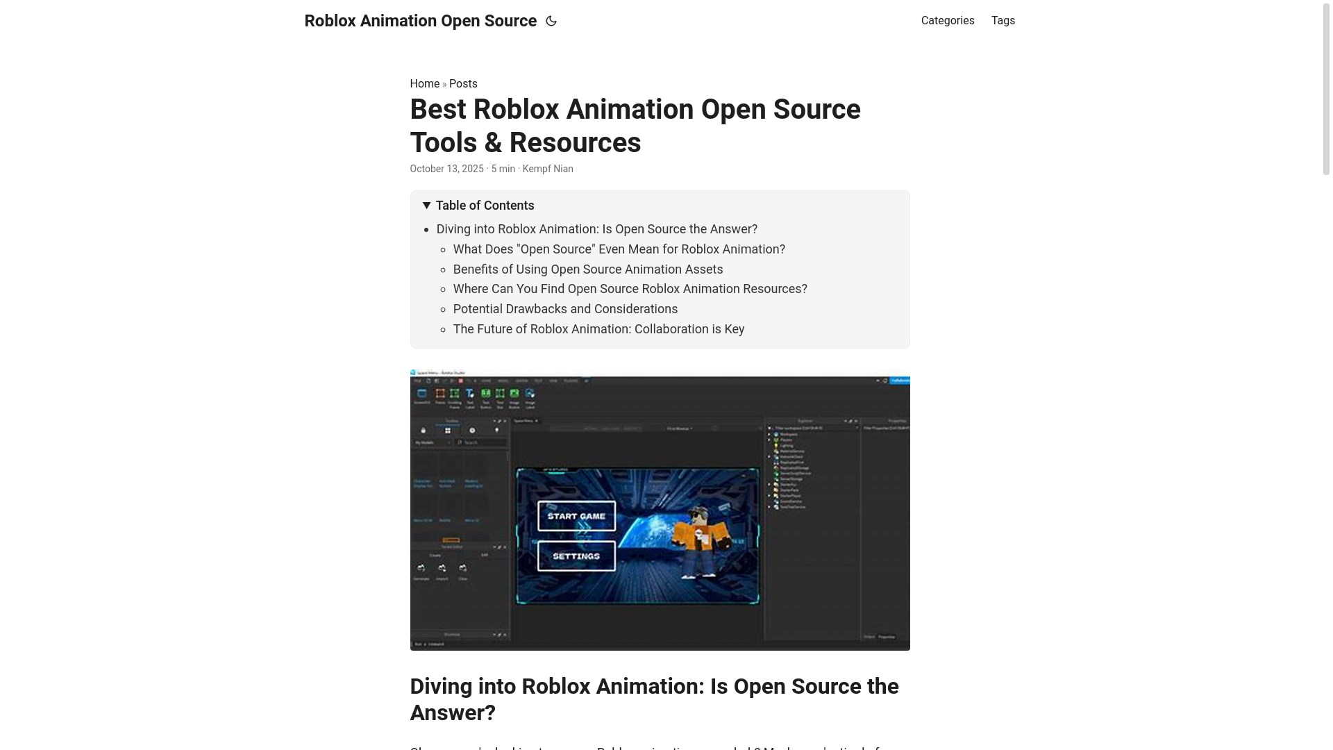 website screenshot of https://roblox-animation-open-source.pages.dev/