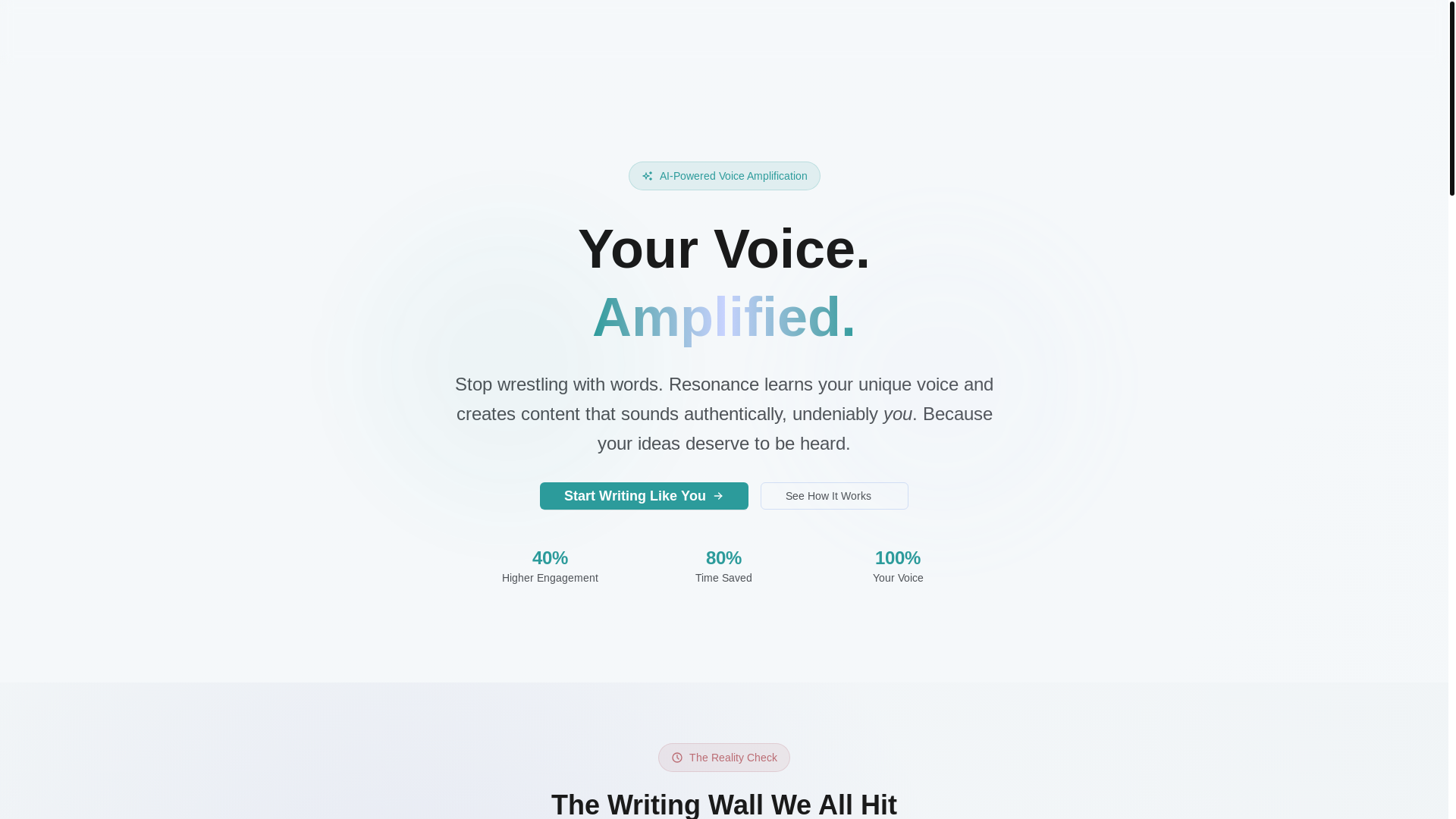 website screenshot of https://resonanceapp.me/