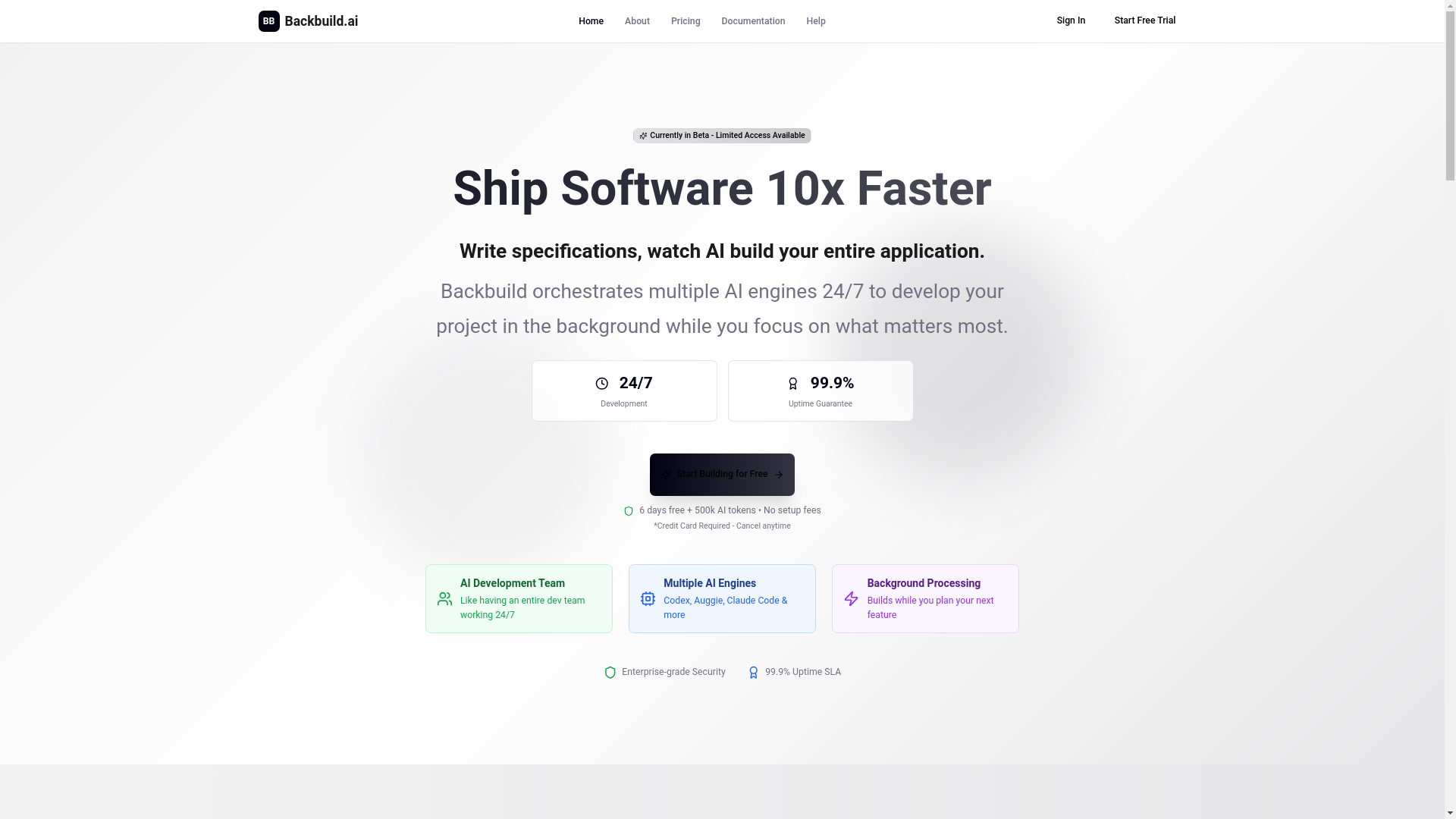 website screenshot of https://backbuild-ui-dev.pages.dev/