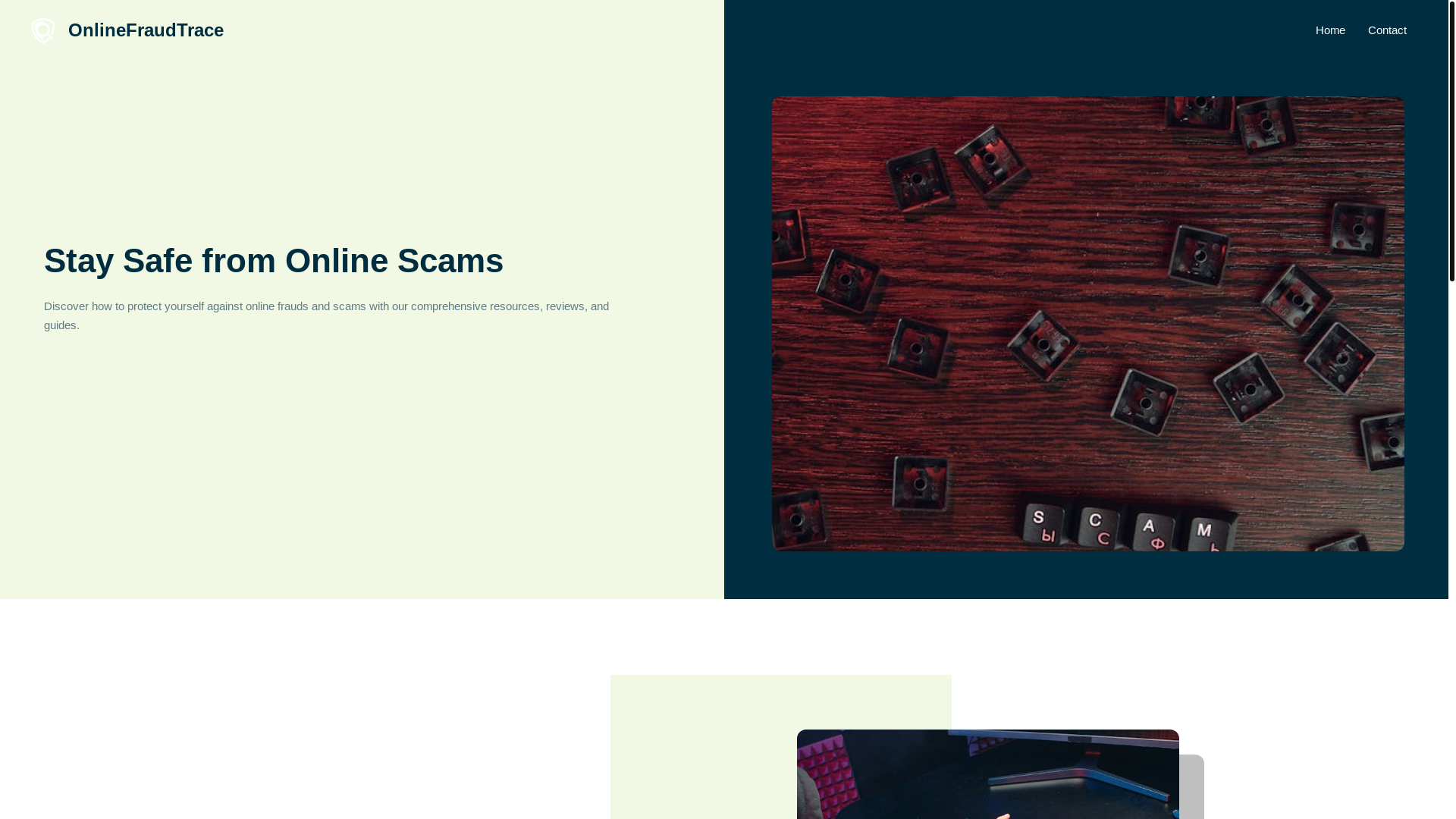 website screenshot of https://onlinefraudtrace.com/