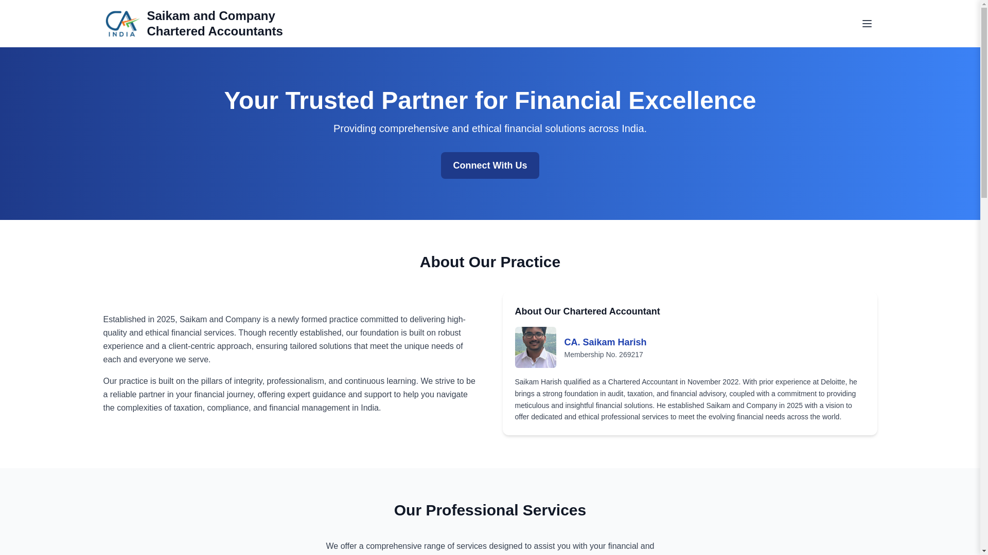website screenshot of https://saikamandcompany.com/