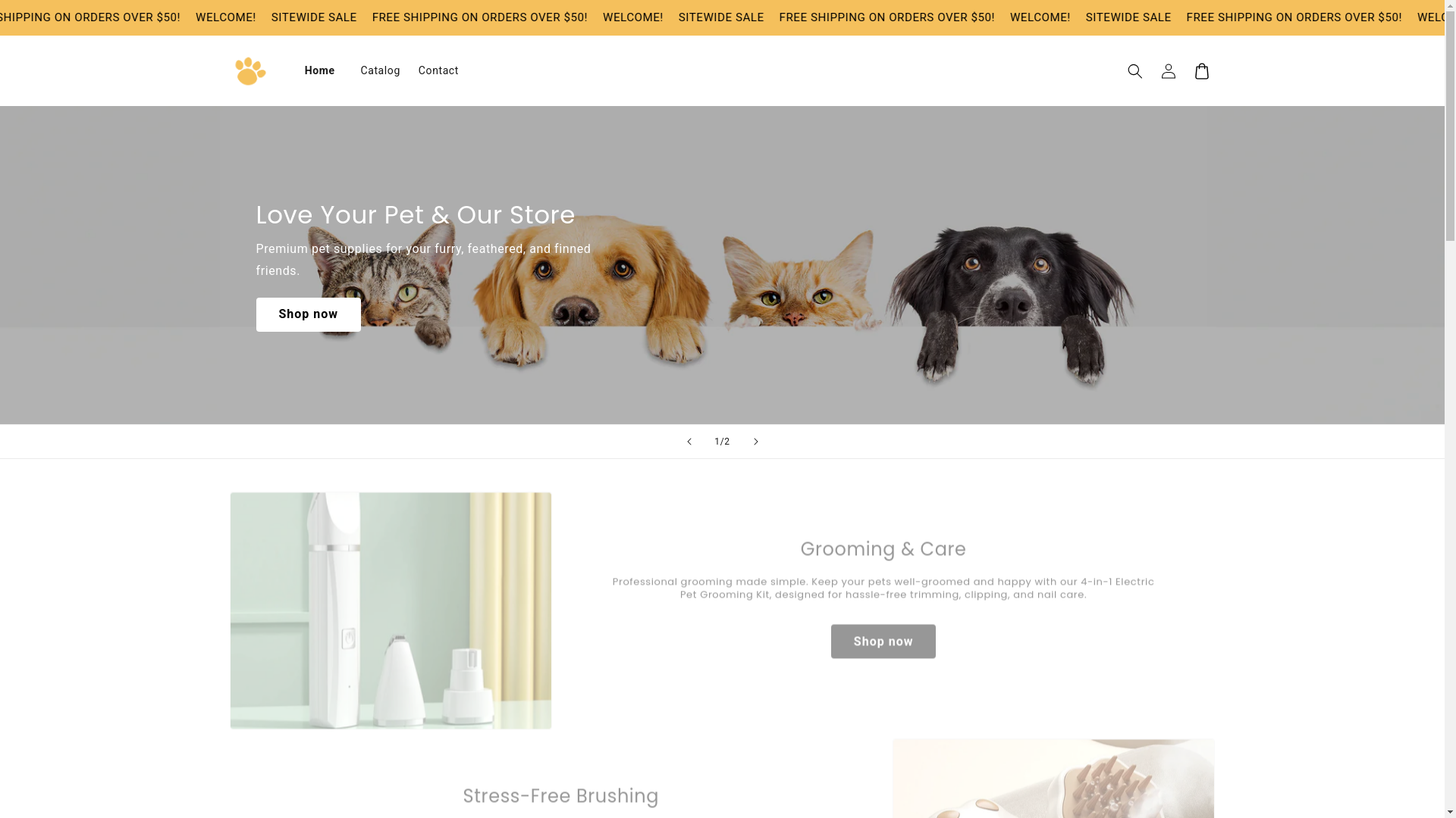 website screenshot of https://furcovegoods.store/