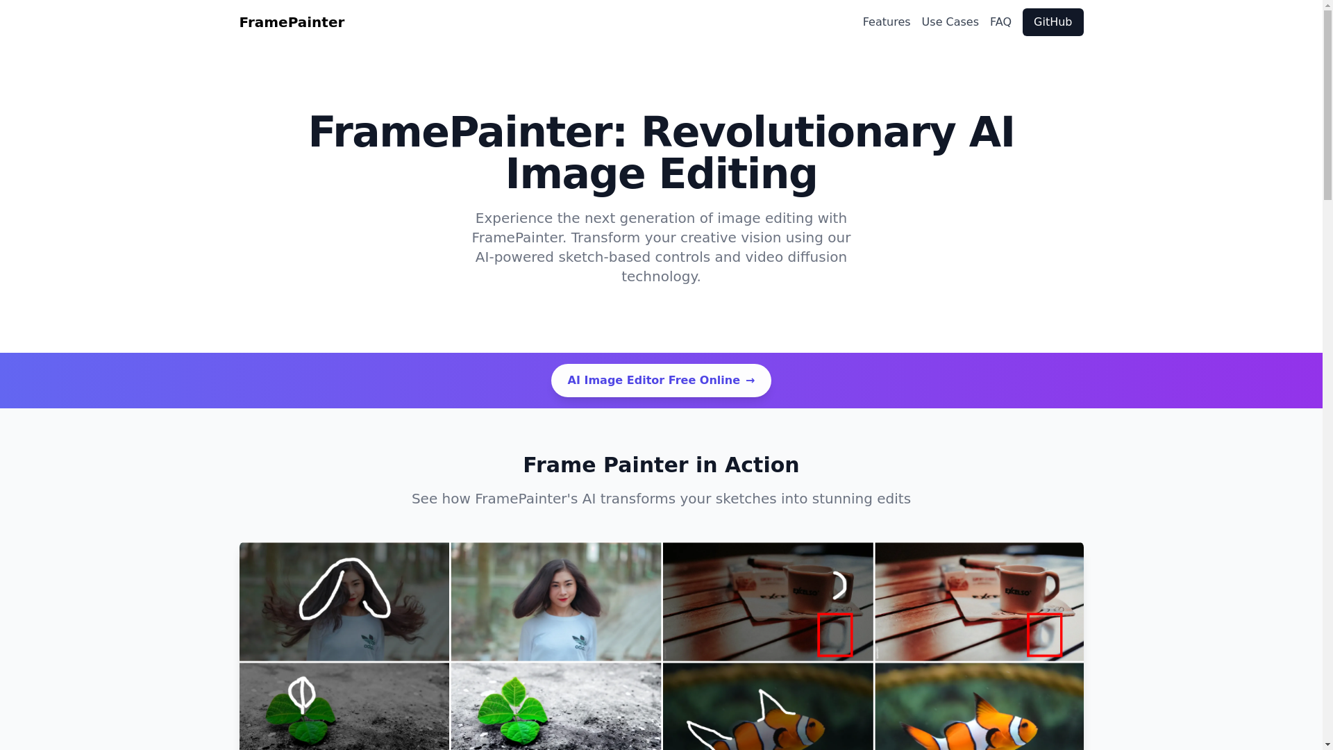 website screenshot of https://framepainter.pages.dev/
