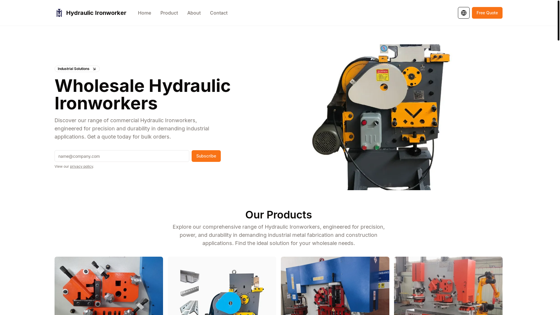 website screenshot of https://hydraulic-ironworker.pages.dev/