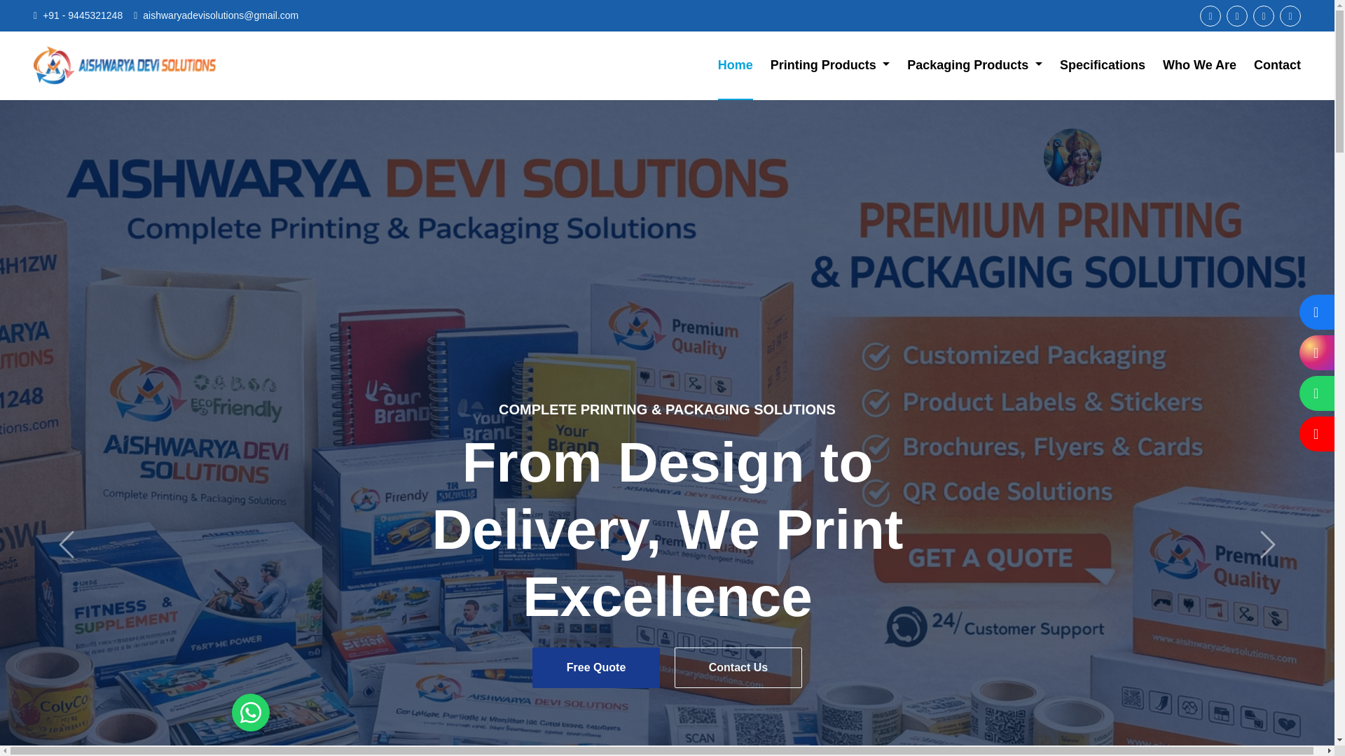 website screenshot of https://aishwaryadevisolutions.com/