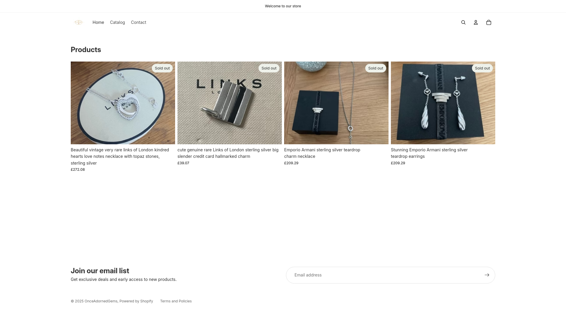 website screenshot of https://onceadornedgems.com/