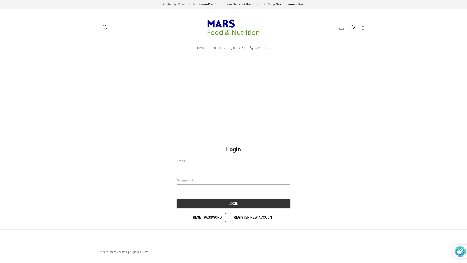 website screenshot of https://mars-brandportal.us/