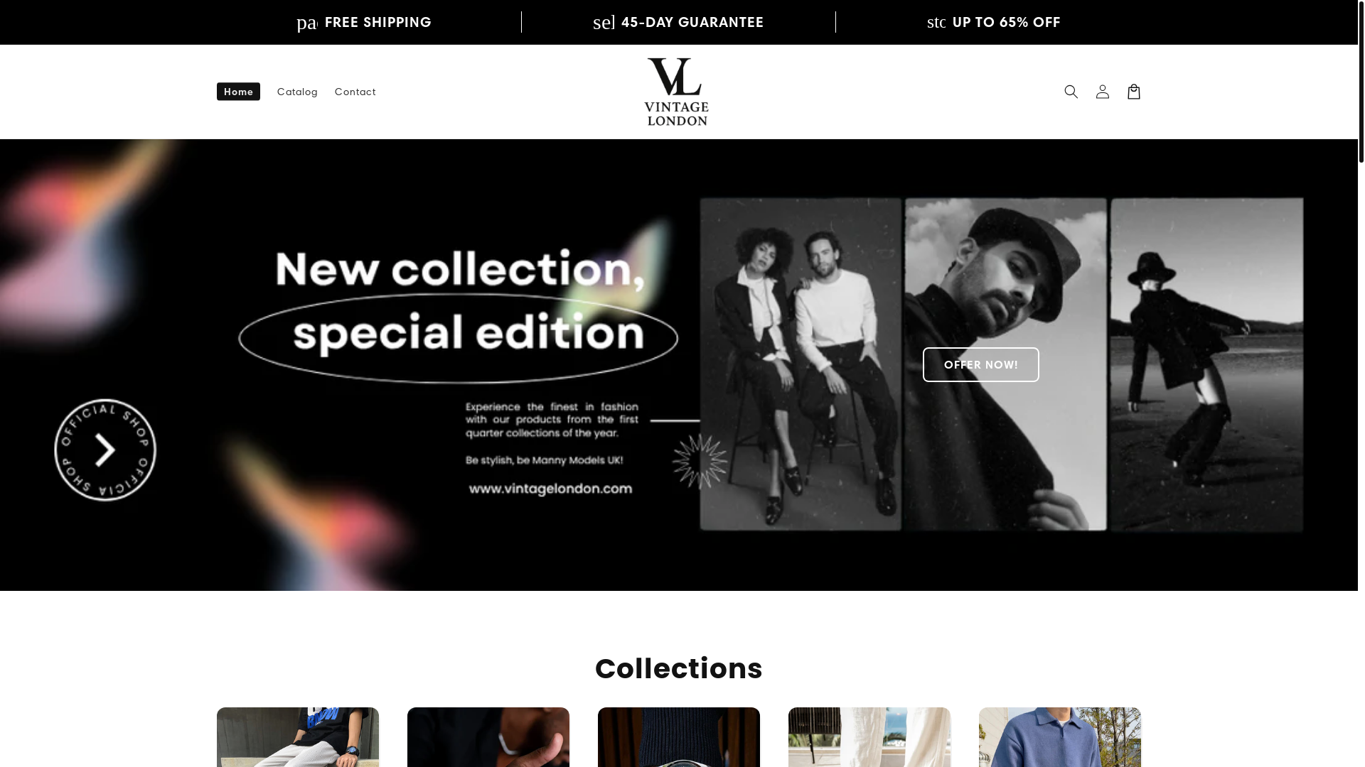 website screenshot of https://vintagelondonuk.store/