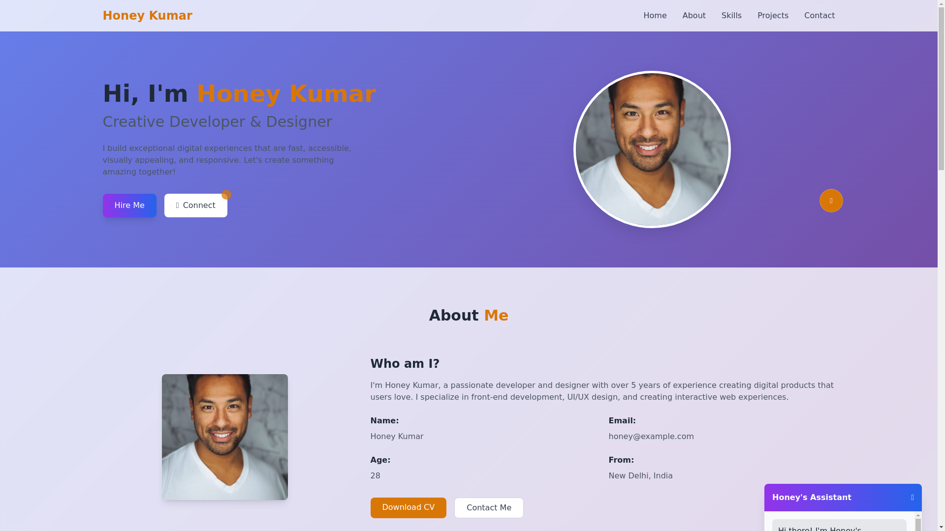 website screenshot of https://honeysivanand.uk/