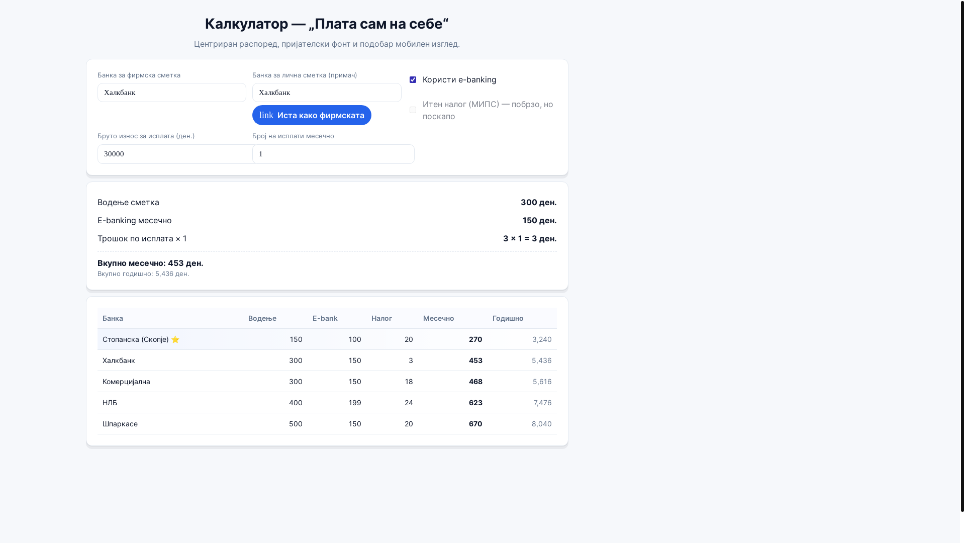 website screenshot of https://bank-fee-calculator.pages.dev/