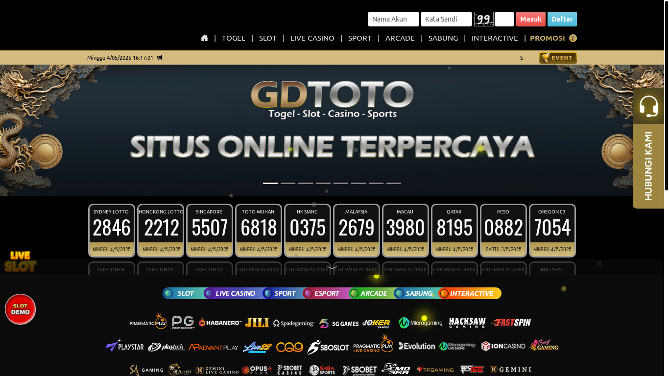 website screenshot of https://gdtoto-new.site/