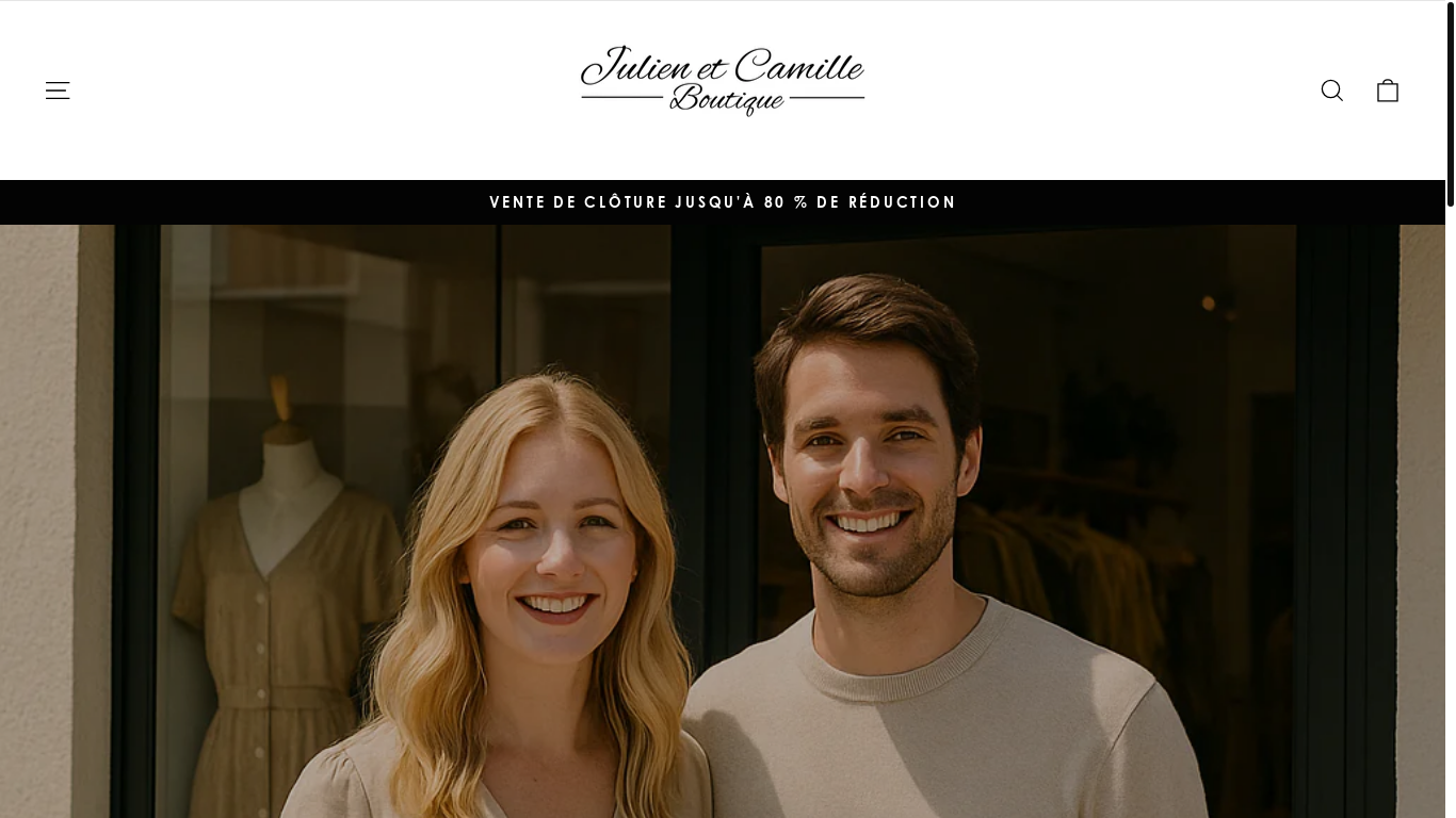 website screenshot of https://juliencamille-boutique.ca/