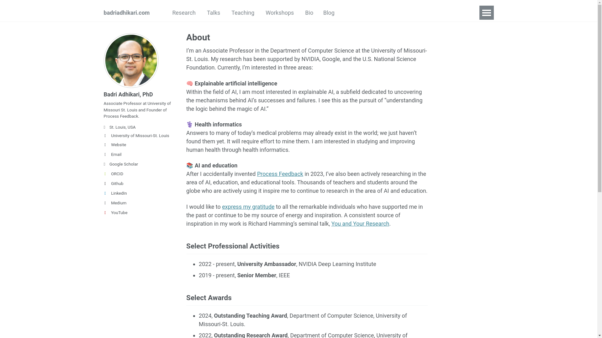 website screenshot of https://badriadhikari-com.pages.dev/