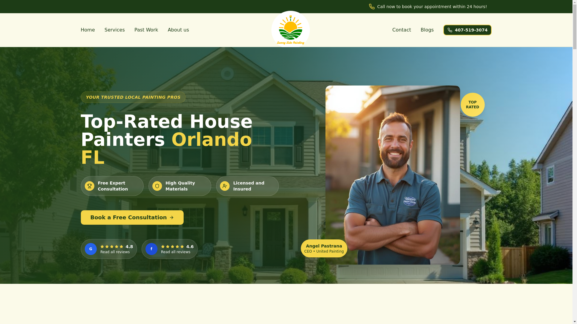 website screenshot of https://sunnysidepainting.pages.dev/