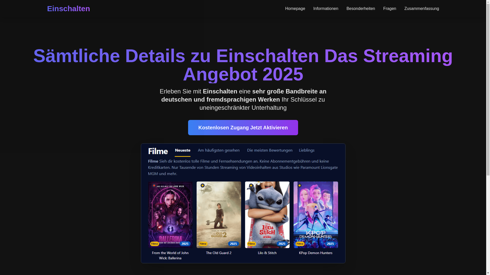 website screenshot of https://einschalten-x1ws.pages.dev/