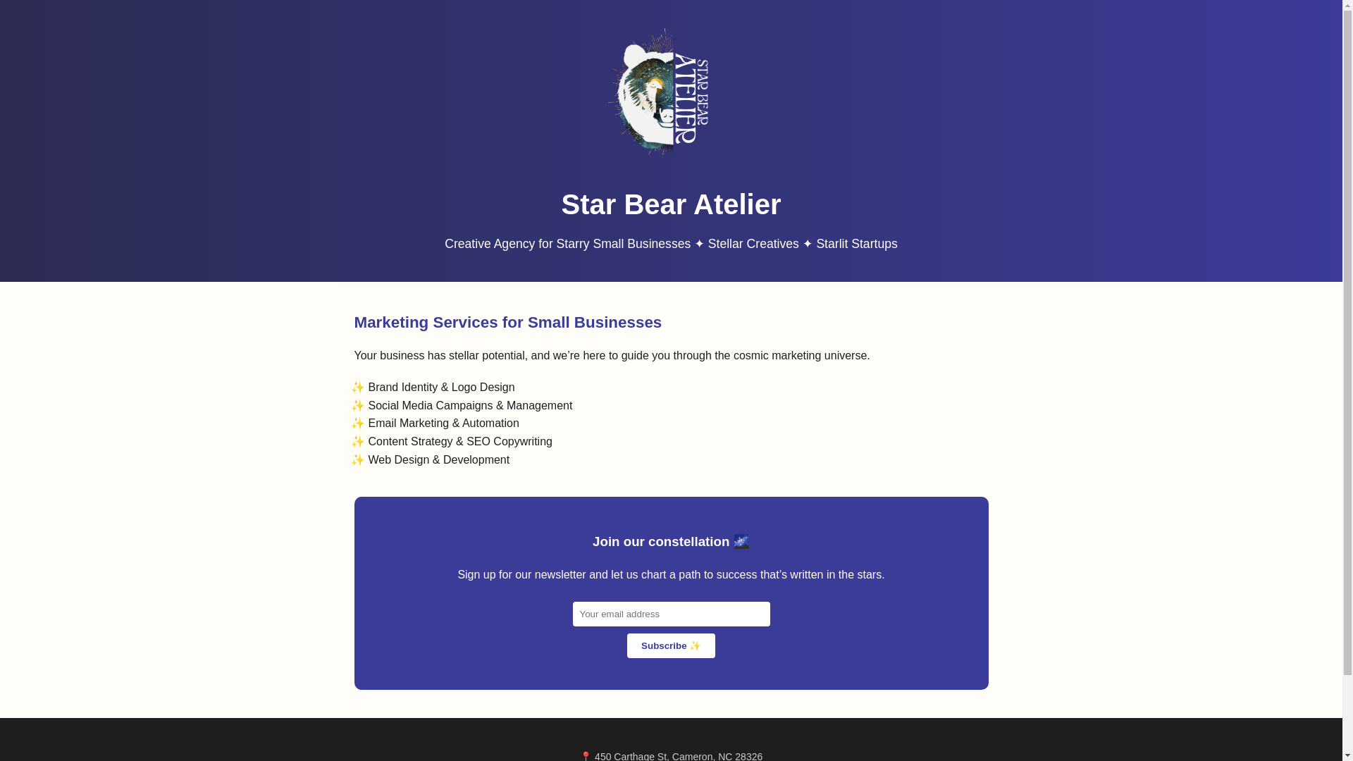 website screenshot of https://starbearatelierus.com/