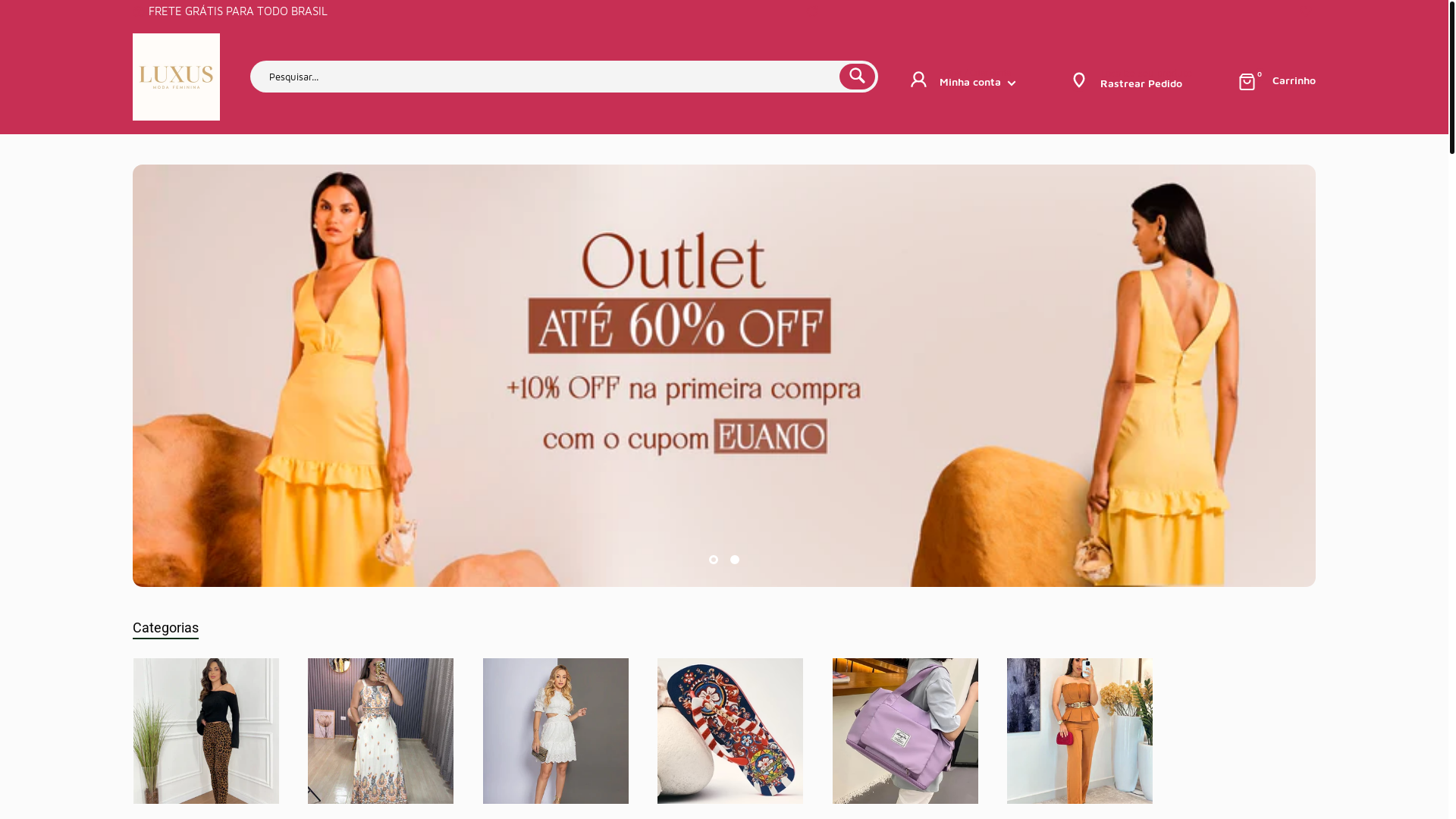 website screenshot of https://luxusmodafeminina.com.br/