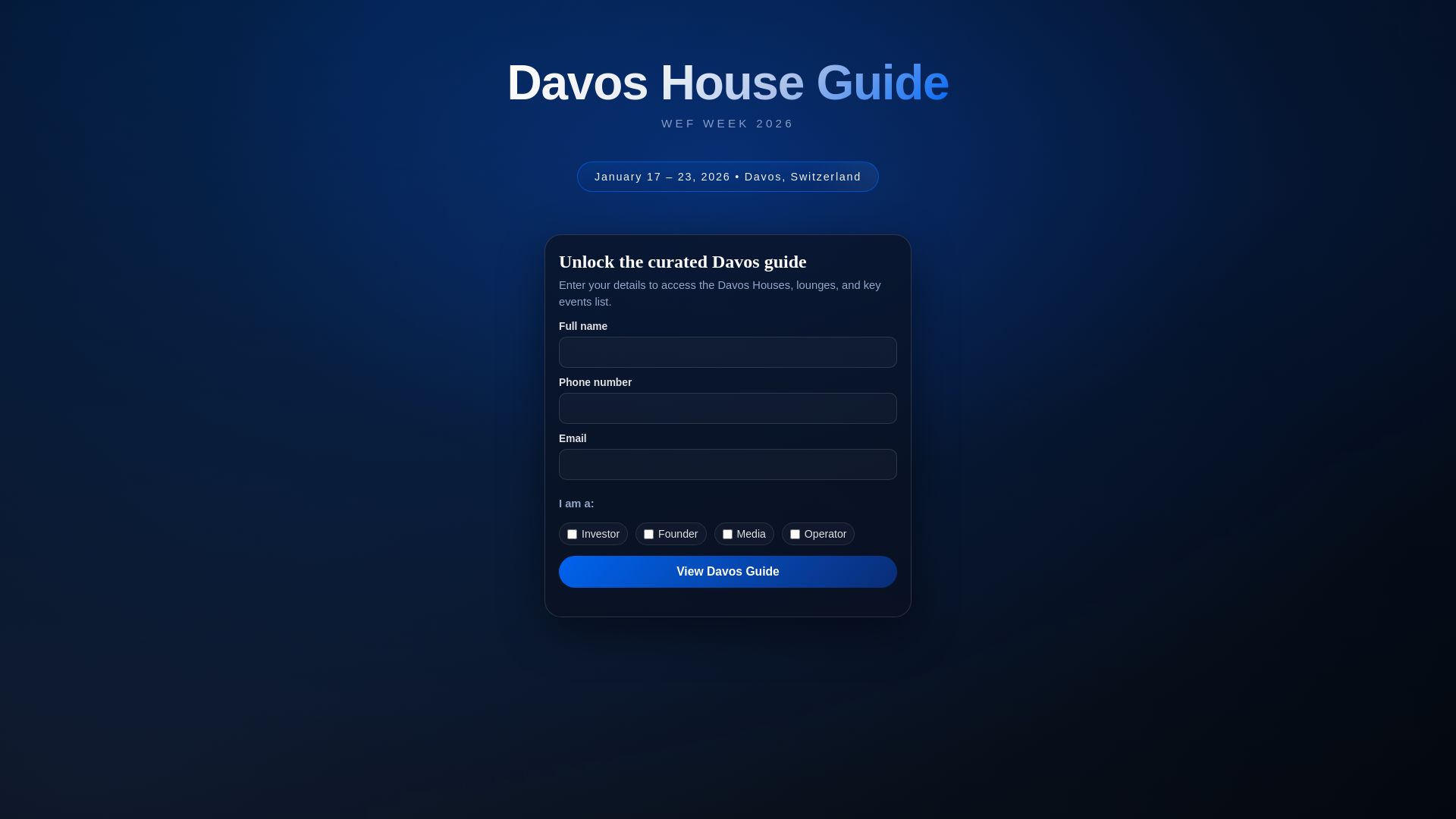 website screenshot of https://eventsatdavos.com/