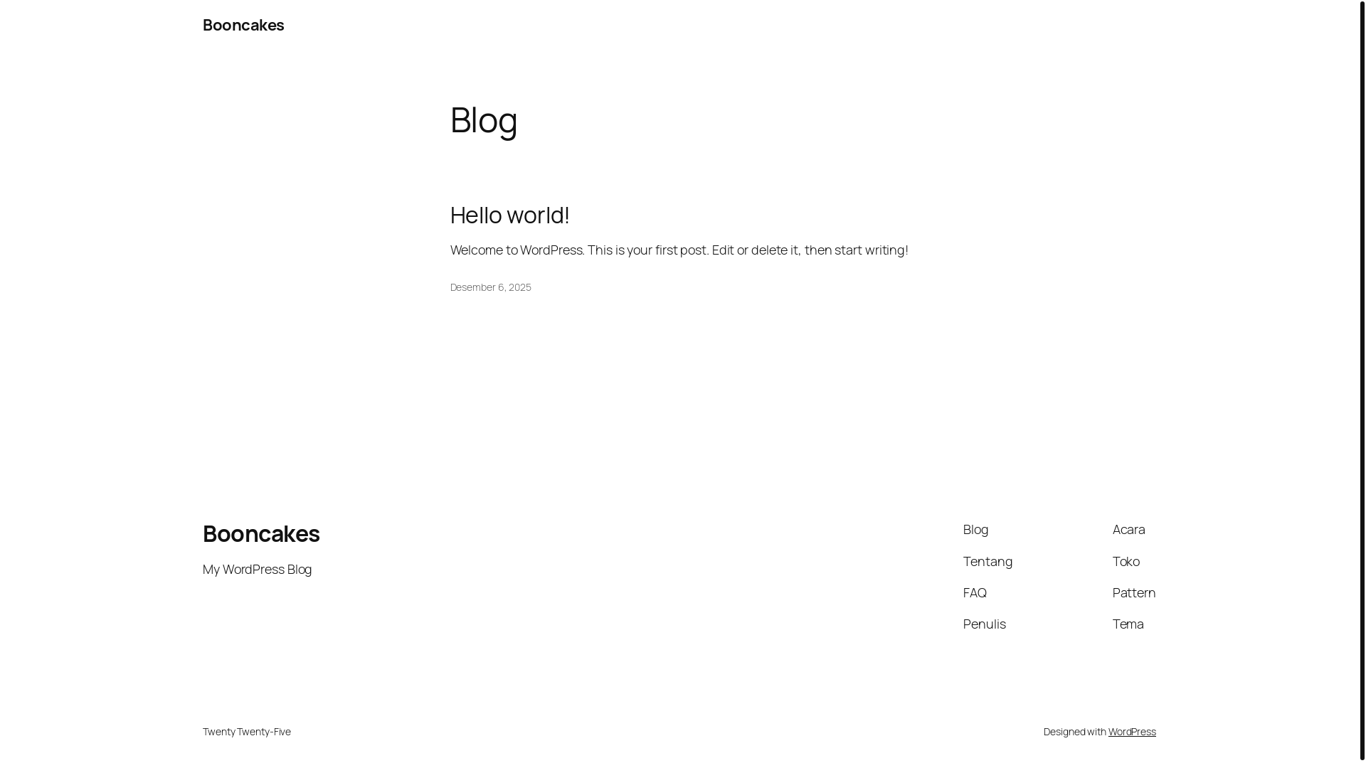 website screenshot of https://booncakes.my.id/