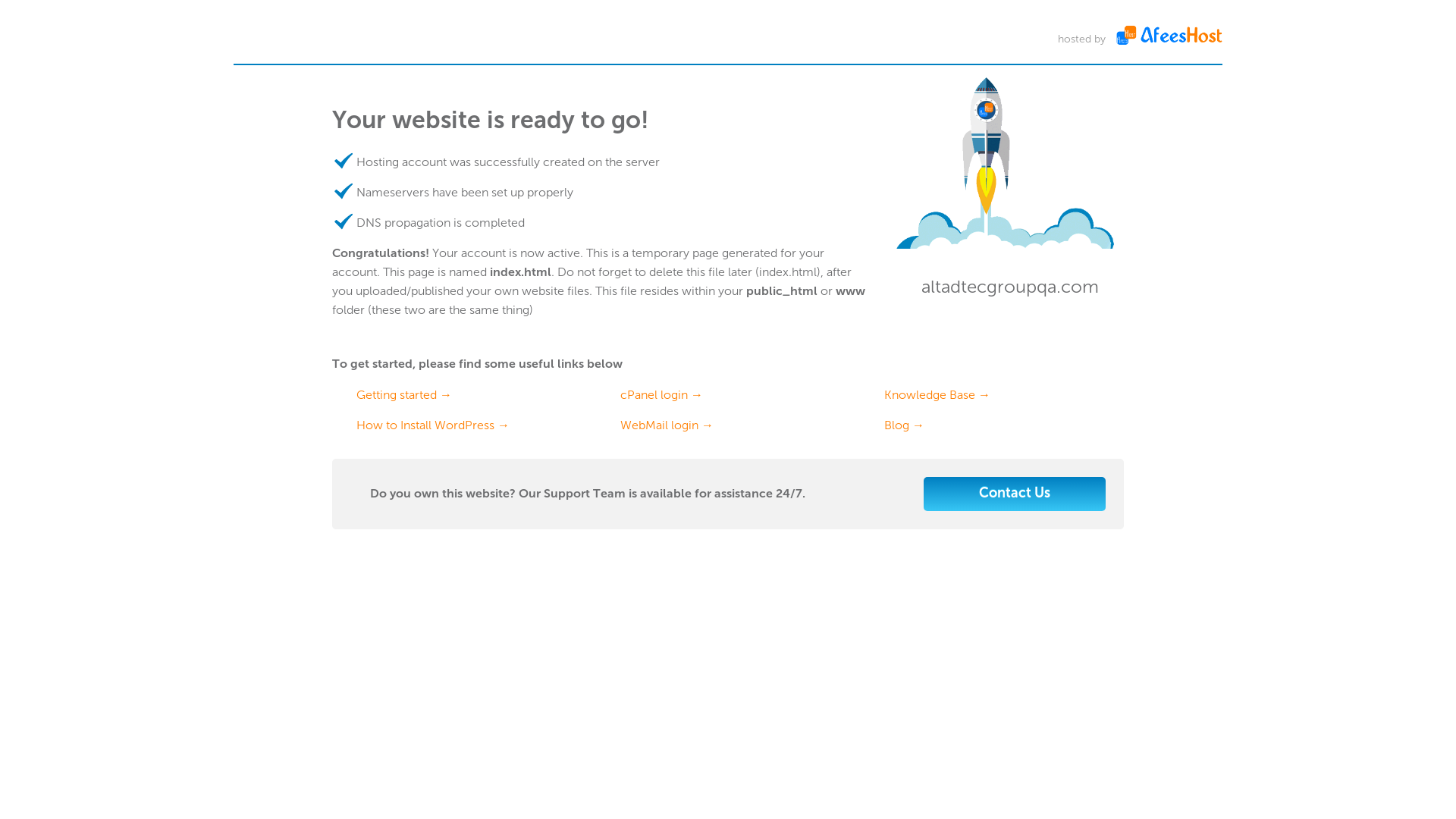website screenshot of https://altadtecgroupqa.com/