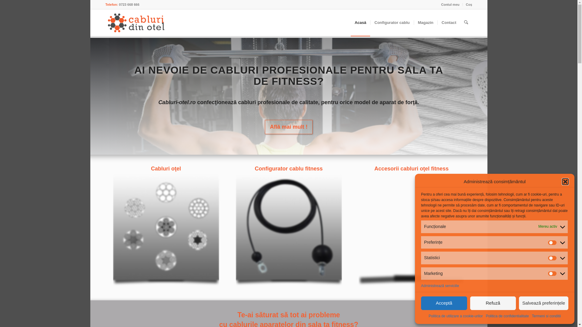 website screenshot of https://cabluri-otel.ro/