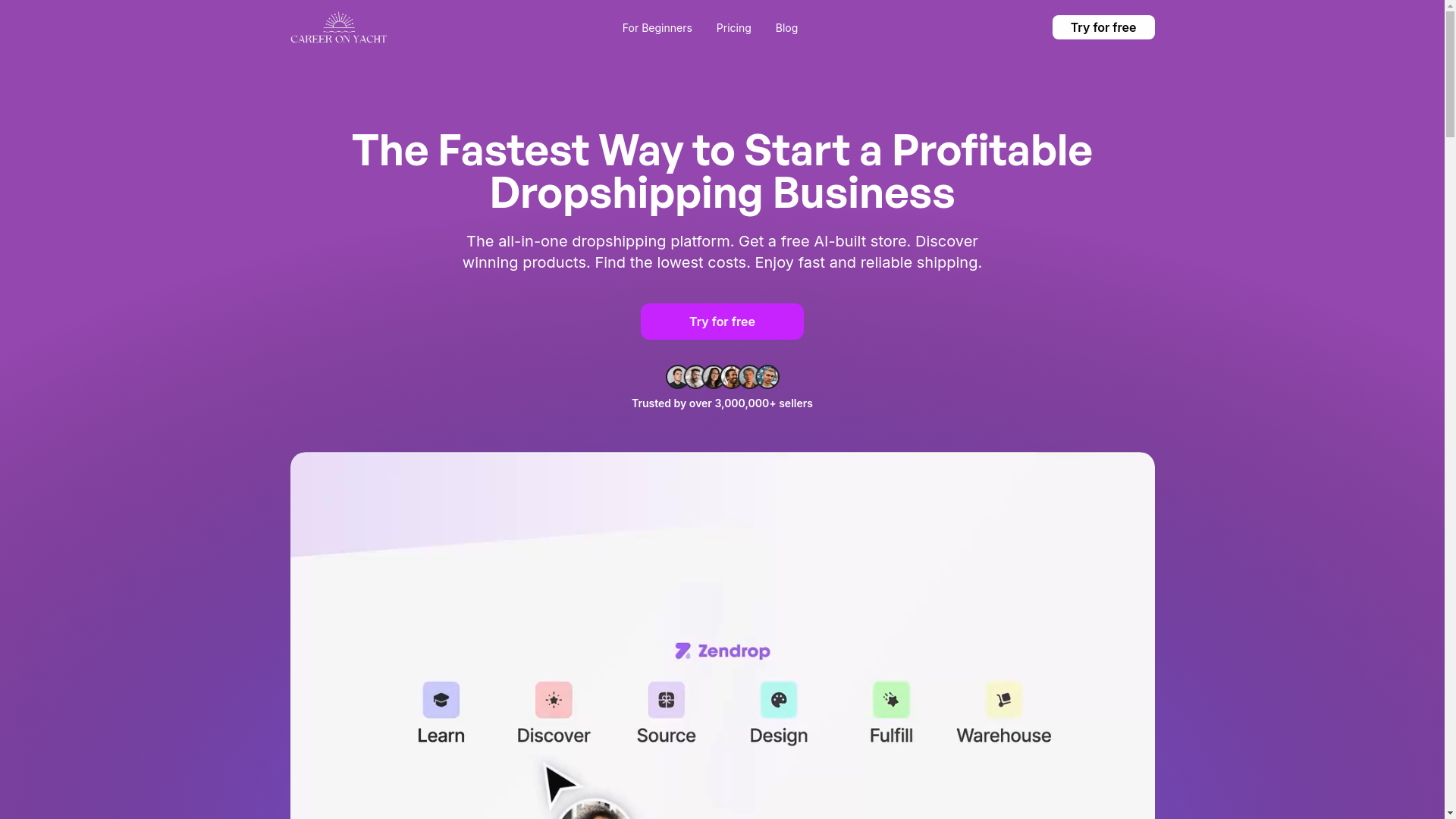 website screenshot of https://careeronyacht.pro/