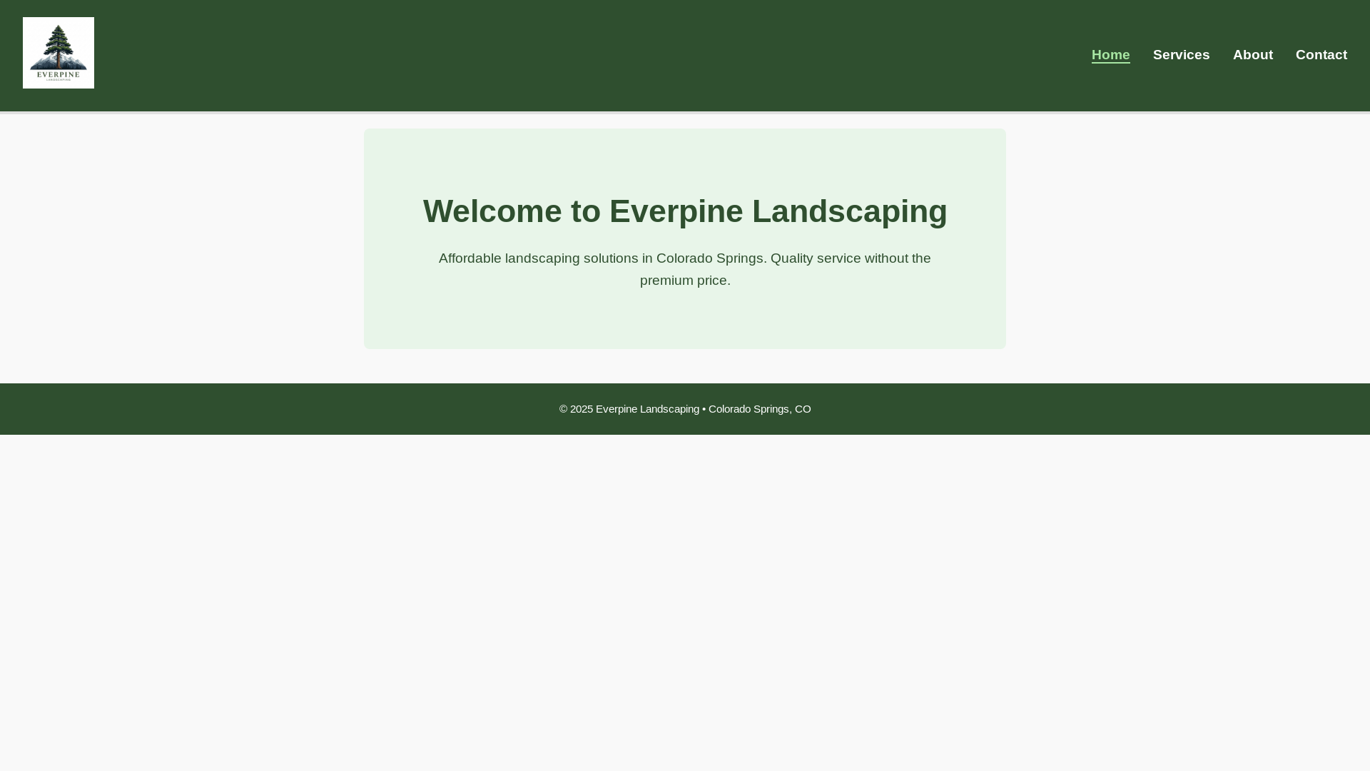 website screenshot of https://everpinelandscaping.com/