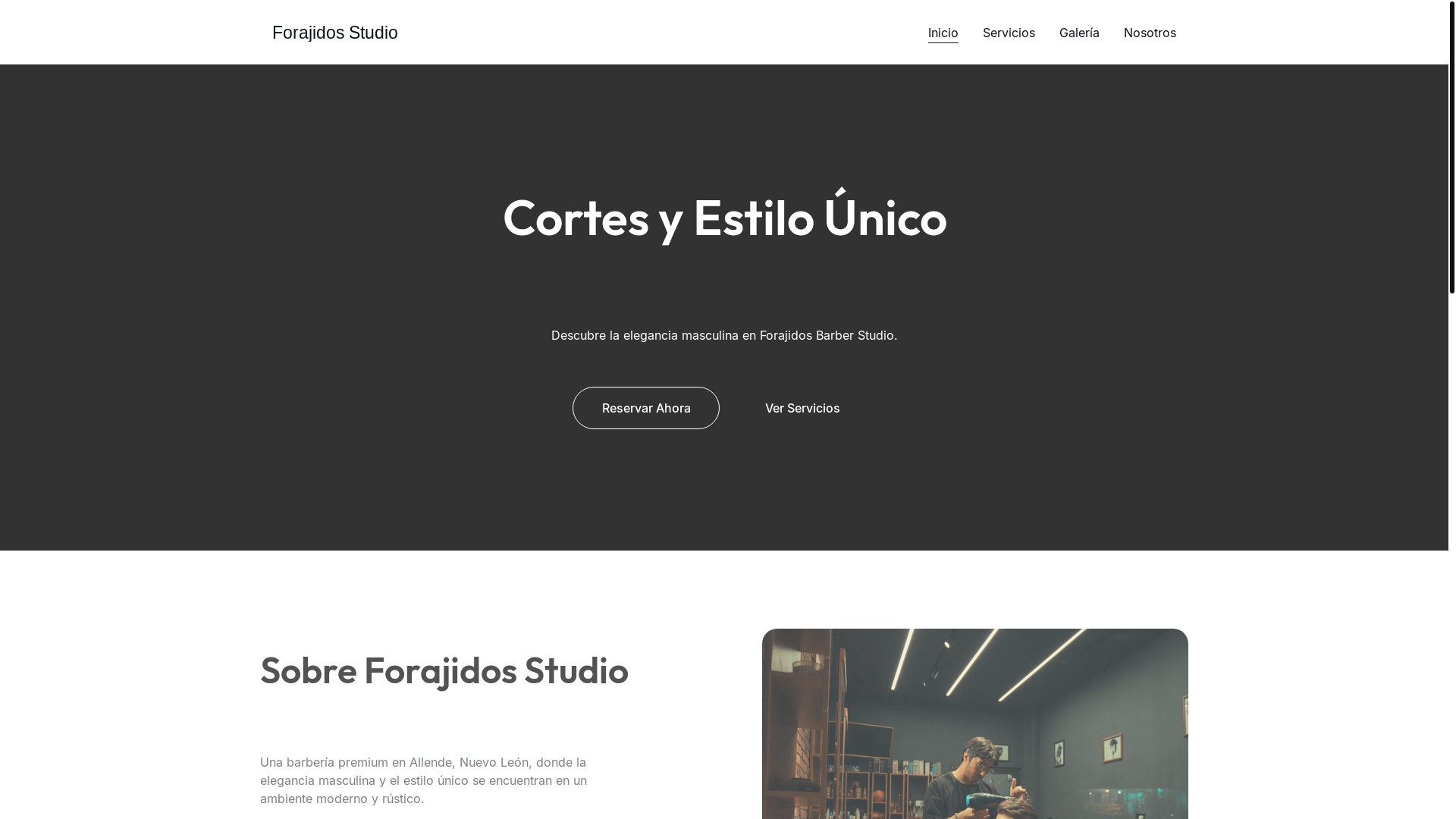 website screenshot of https://forajidosbarberstudio.com.mx/