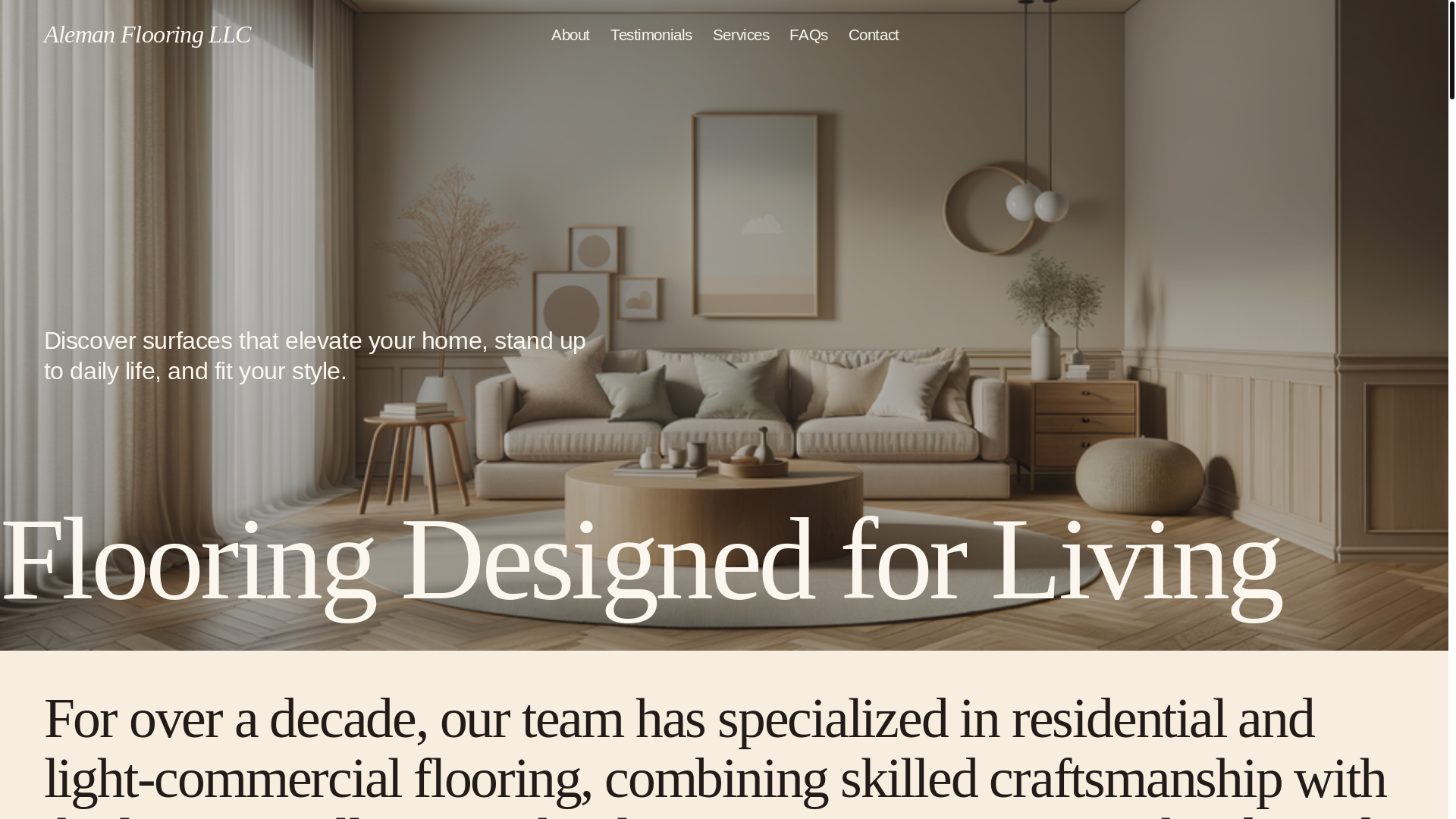 website screenshot of https://alemanflooringllc.com/