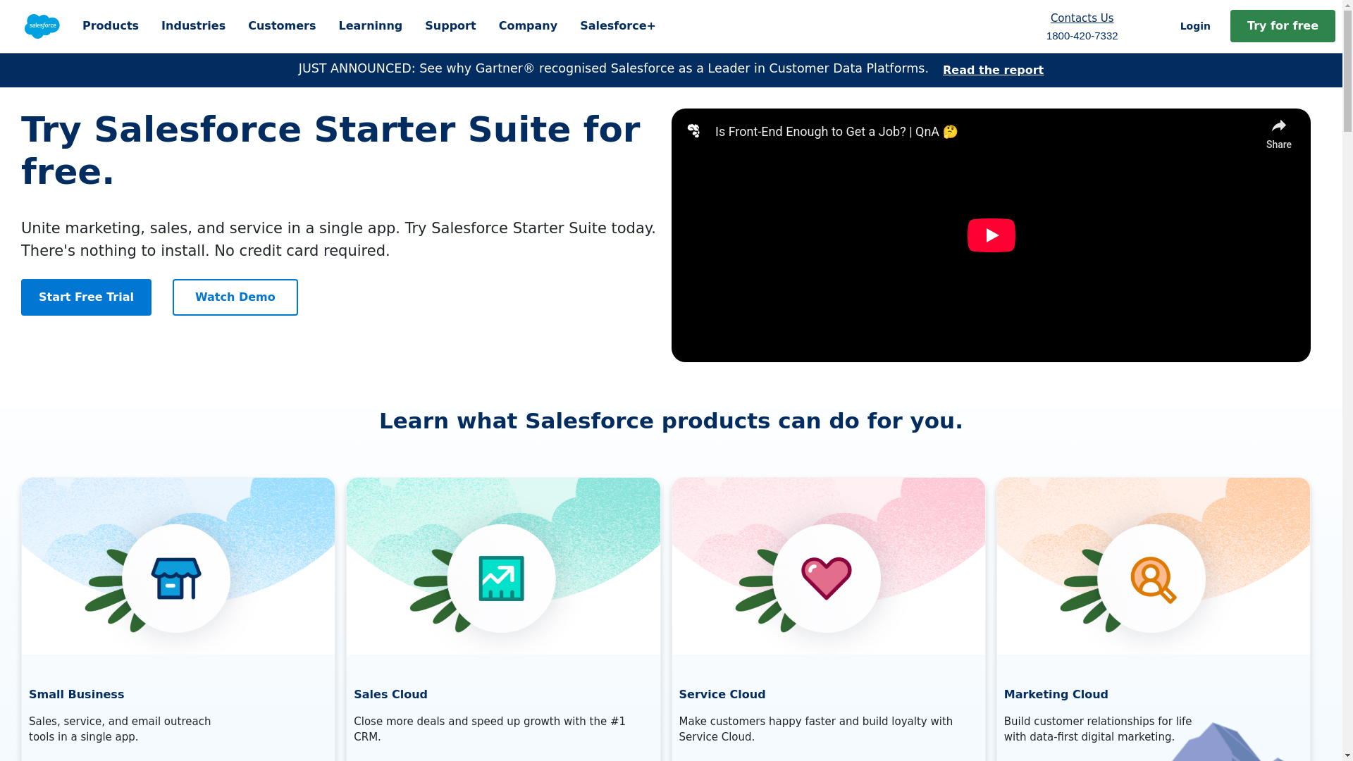 website screenshot of https://salseforce-7ec17.web.app