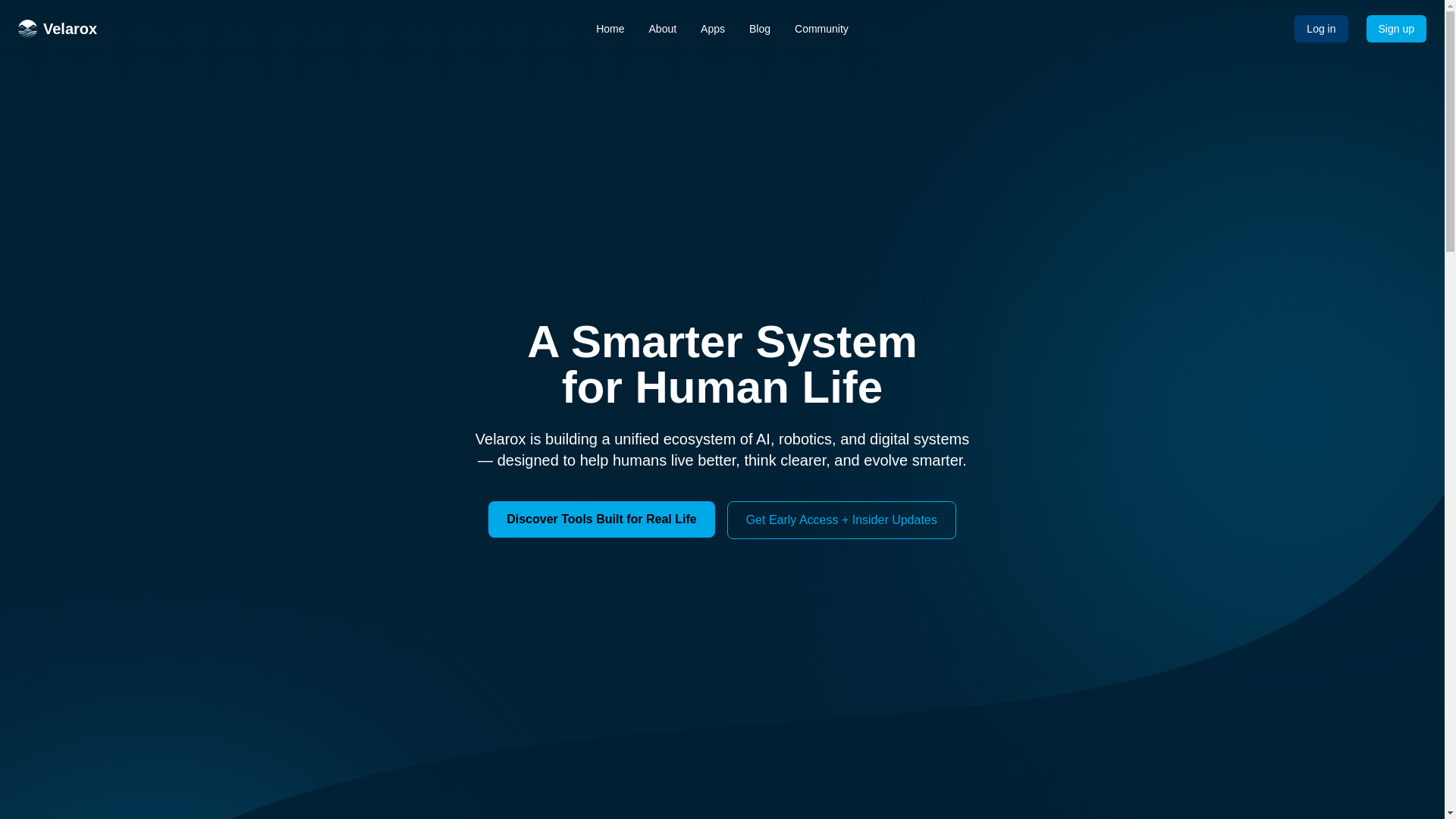 website screenshot of https://velaroxsolutions.com/