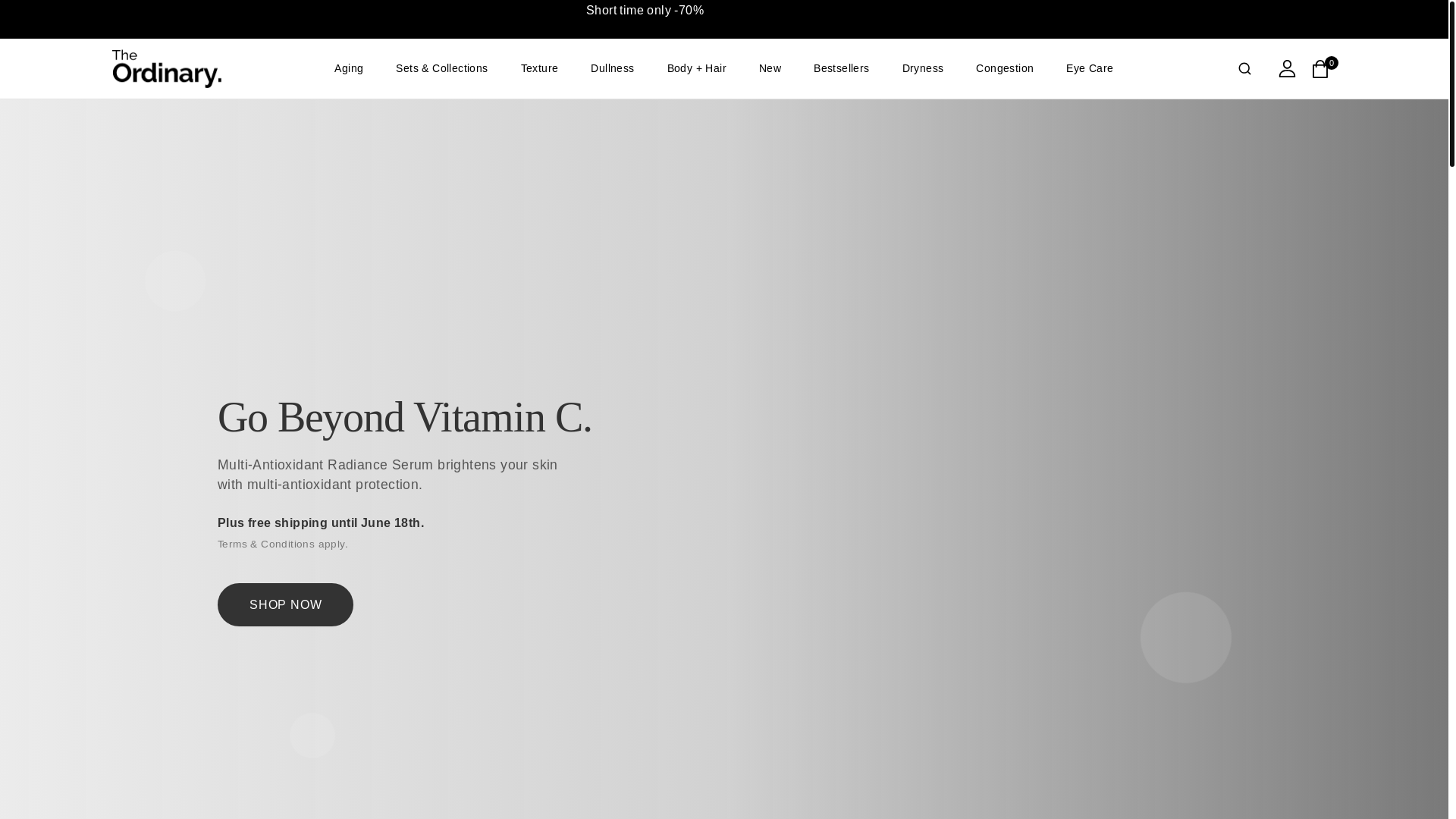 website screenshot of https://theordinarystore.net/