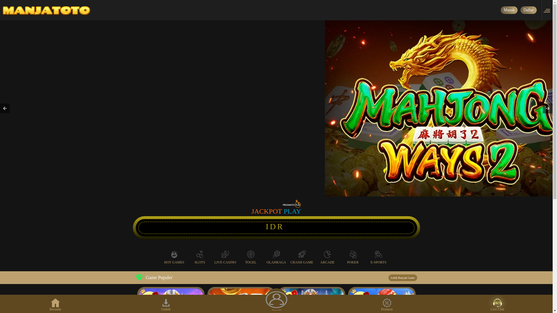 website screenshot of https://manjatotoe.sbs/