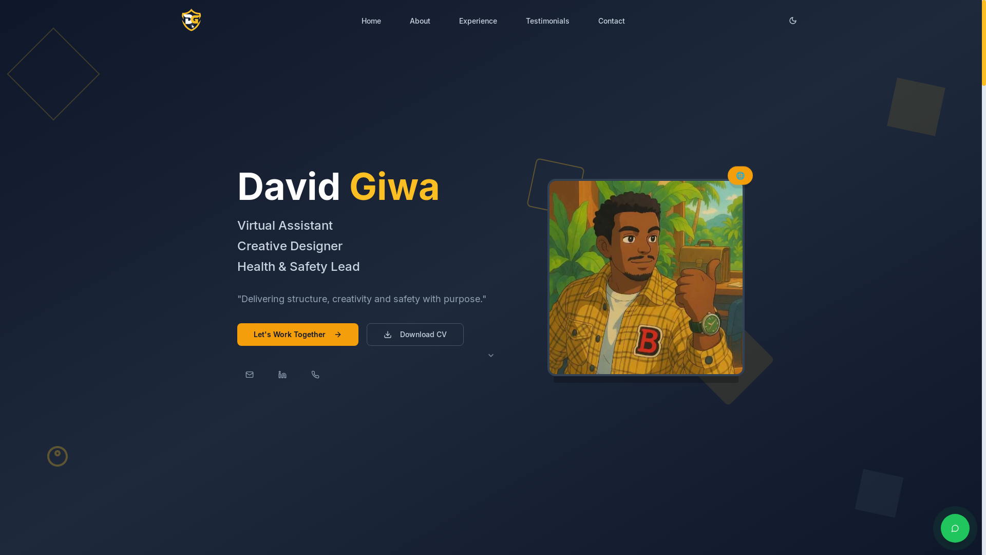 website screenshot of https://david-giwa.pages.dev/
