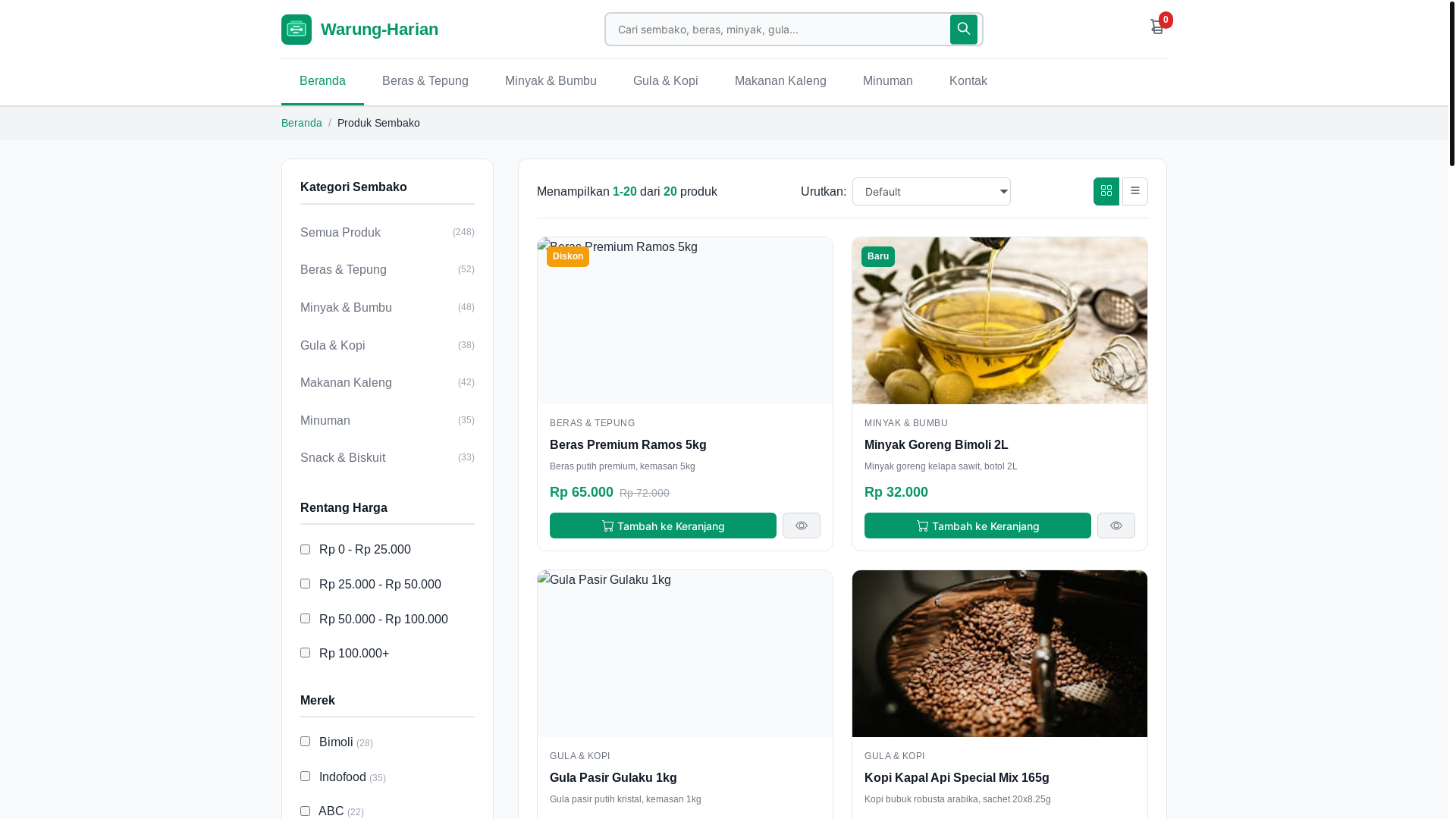 website screenshot of https://warung-harian.pages.dev/