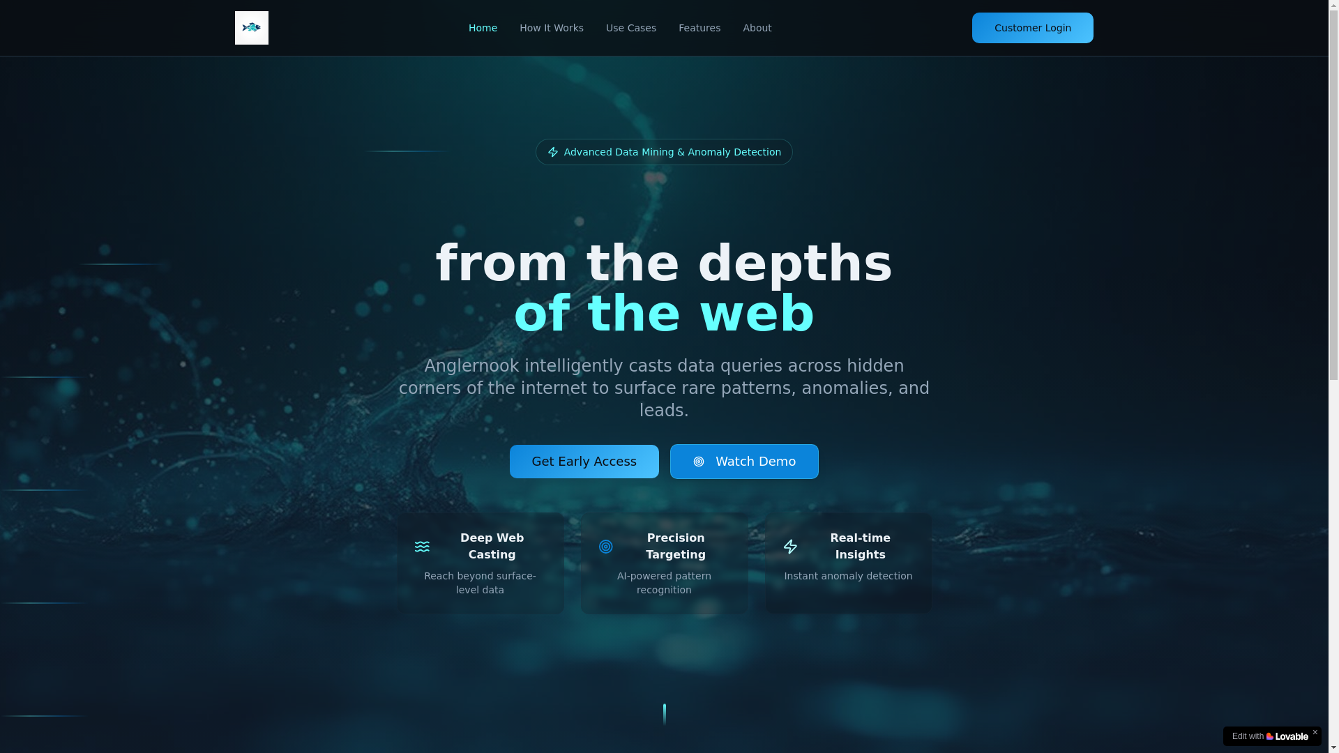 website screenshot of https://anglernook.digital/