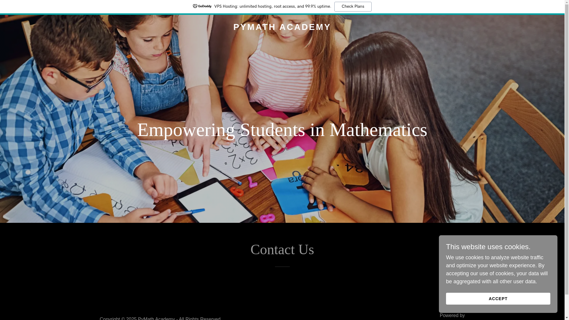 website screenshot of https://pymath-academy.org/