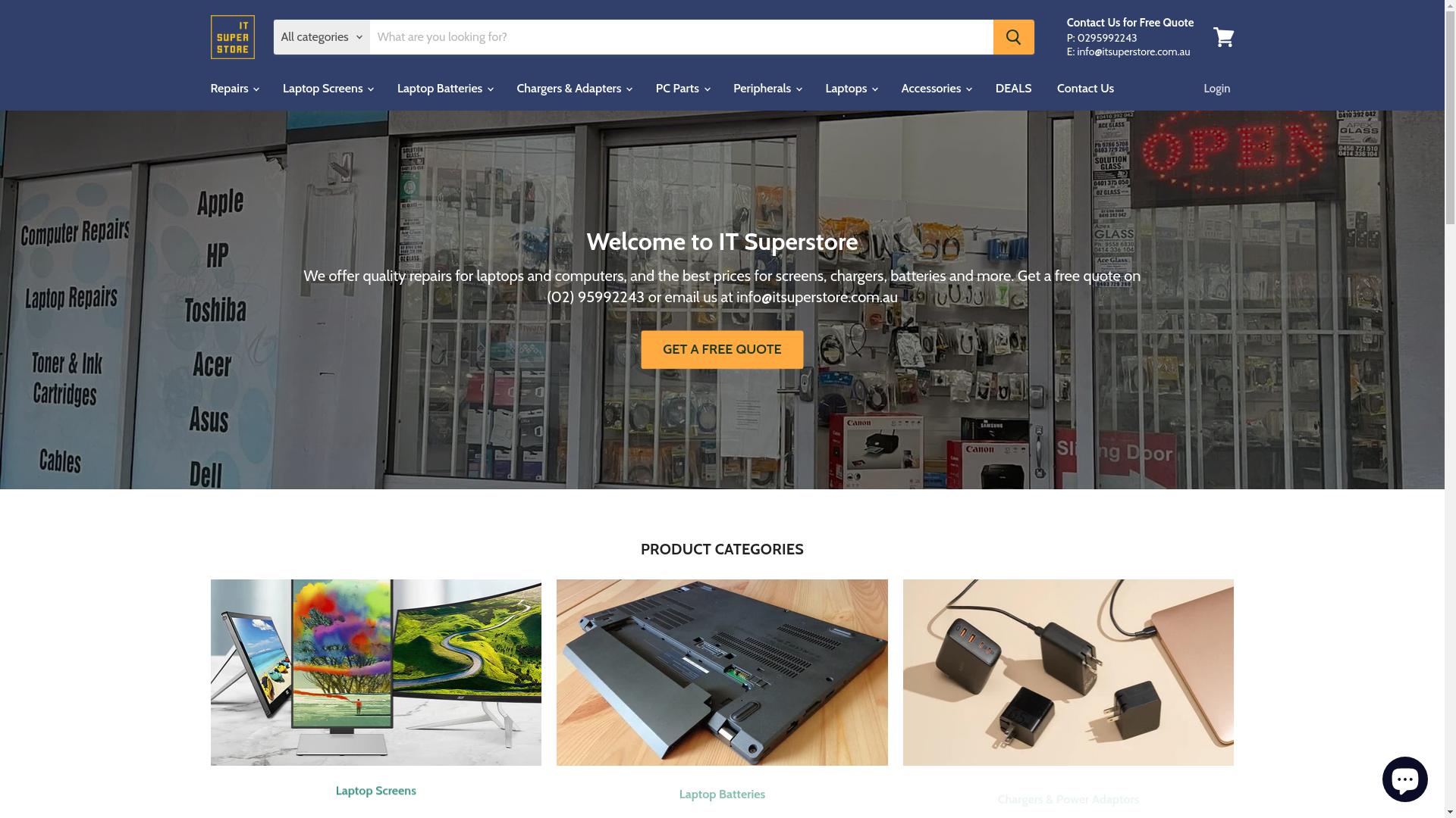 website screenshot of https://itsuperstore.online/