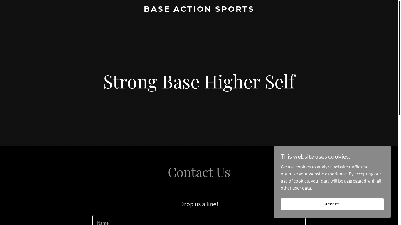 website screenshot of https://baseactionsports.com/