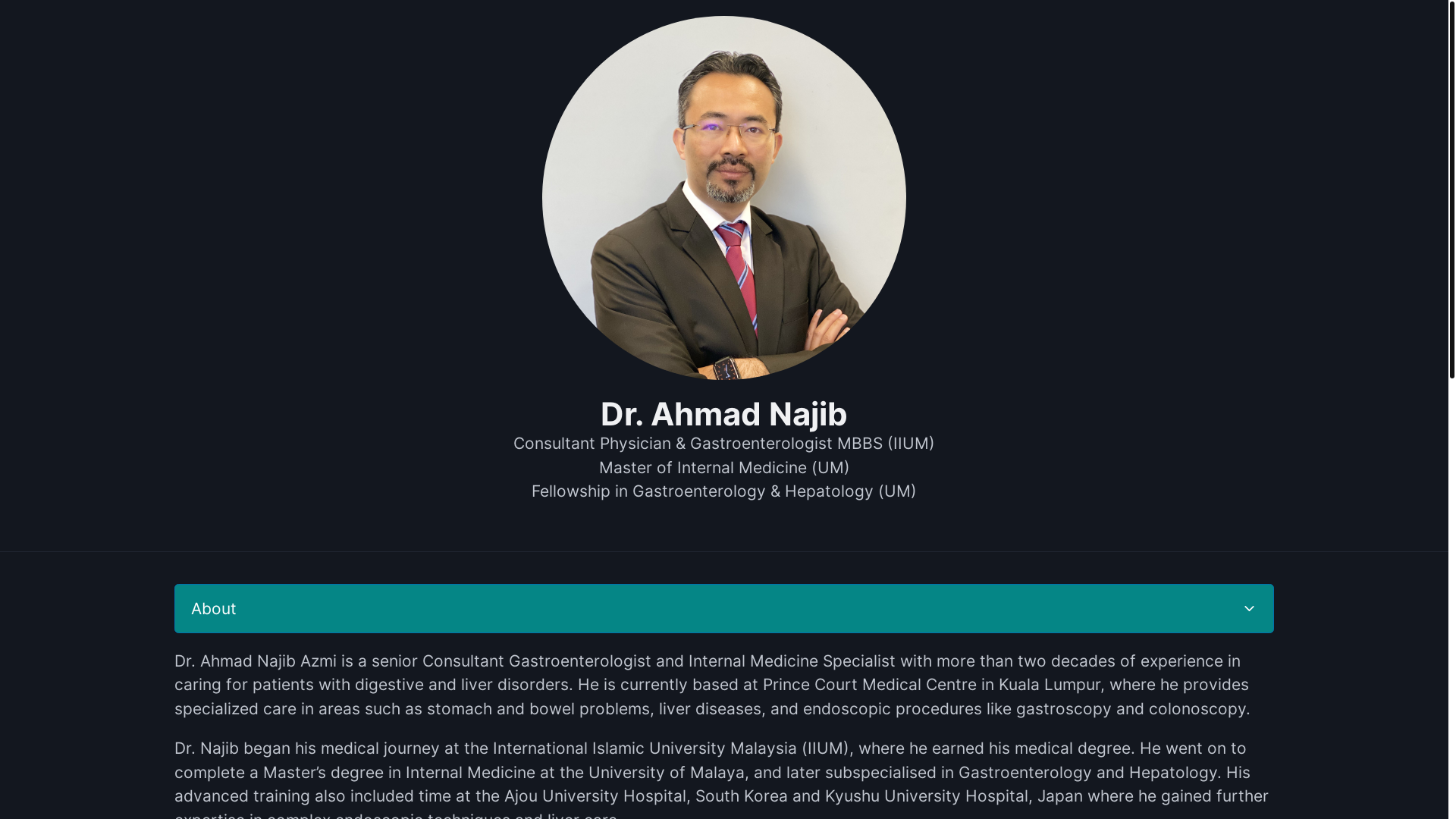 website screenshot of https://drahmadnajib.pages.dev/