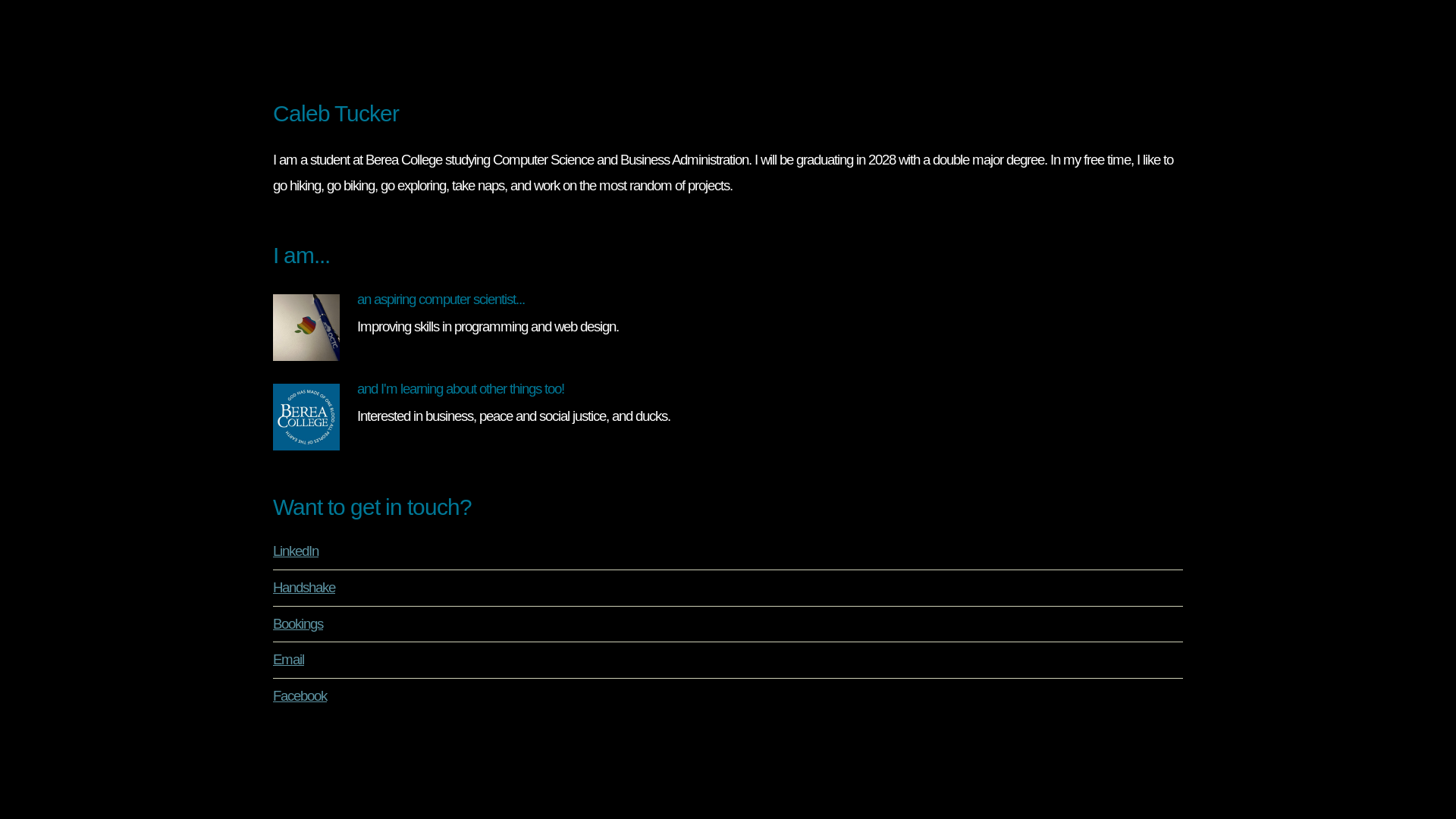 website screenshot of https://calebtucker.pages.dev/