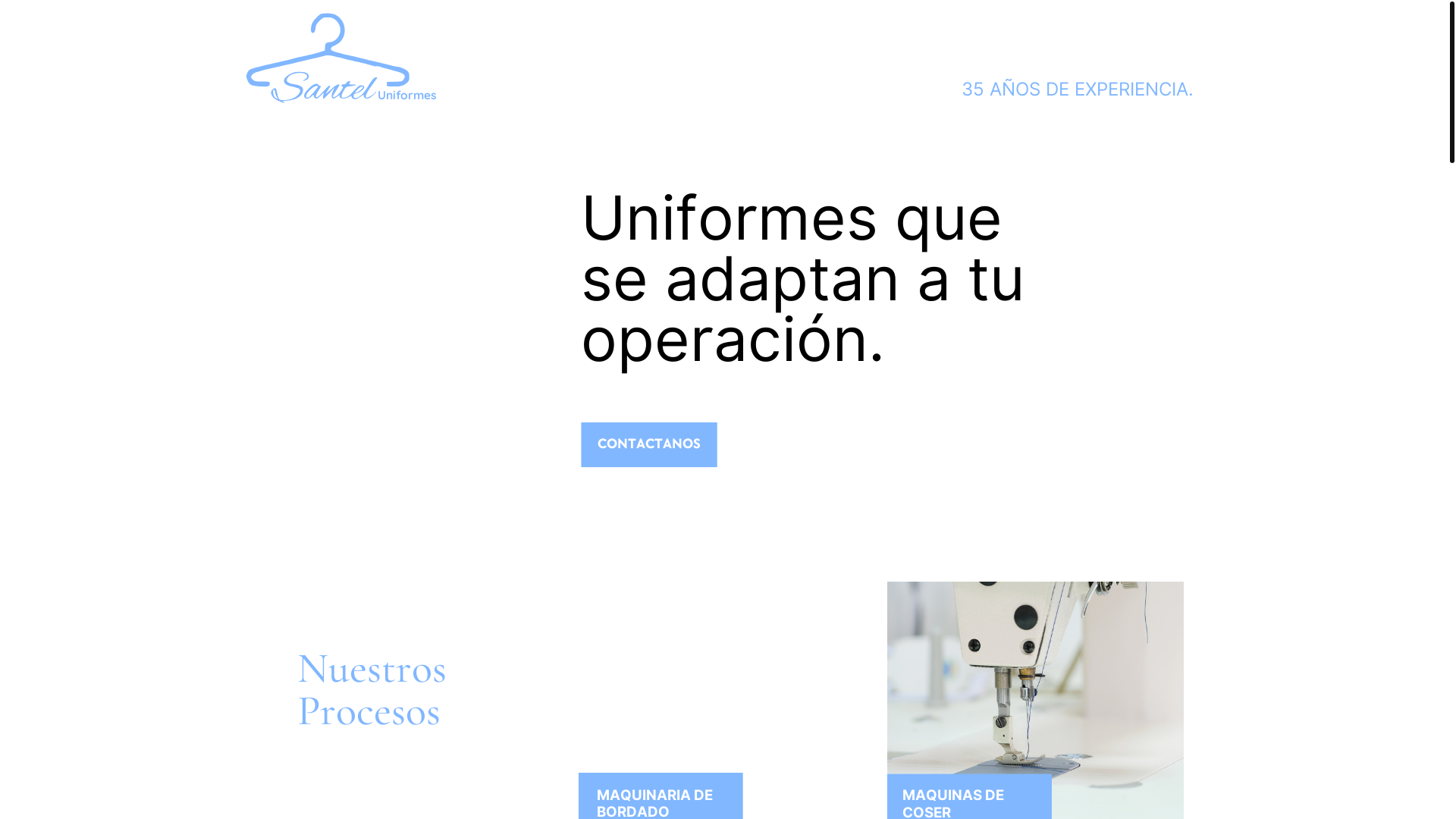 website screenshot of https://santeluniformes.com/