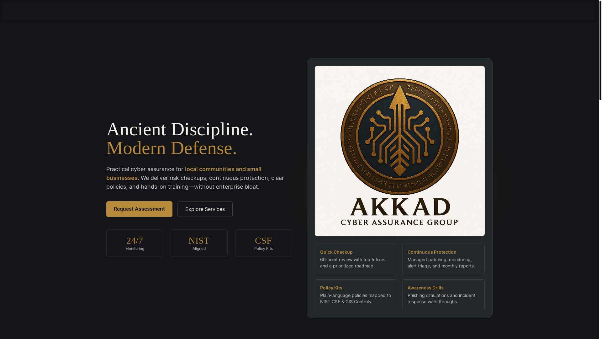 website screenshot of https://akkadcyber.pages.dev/