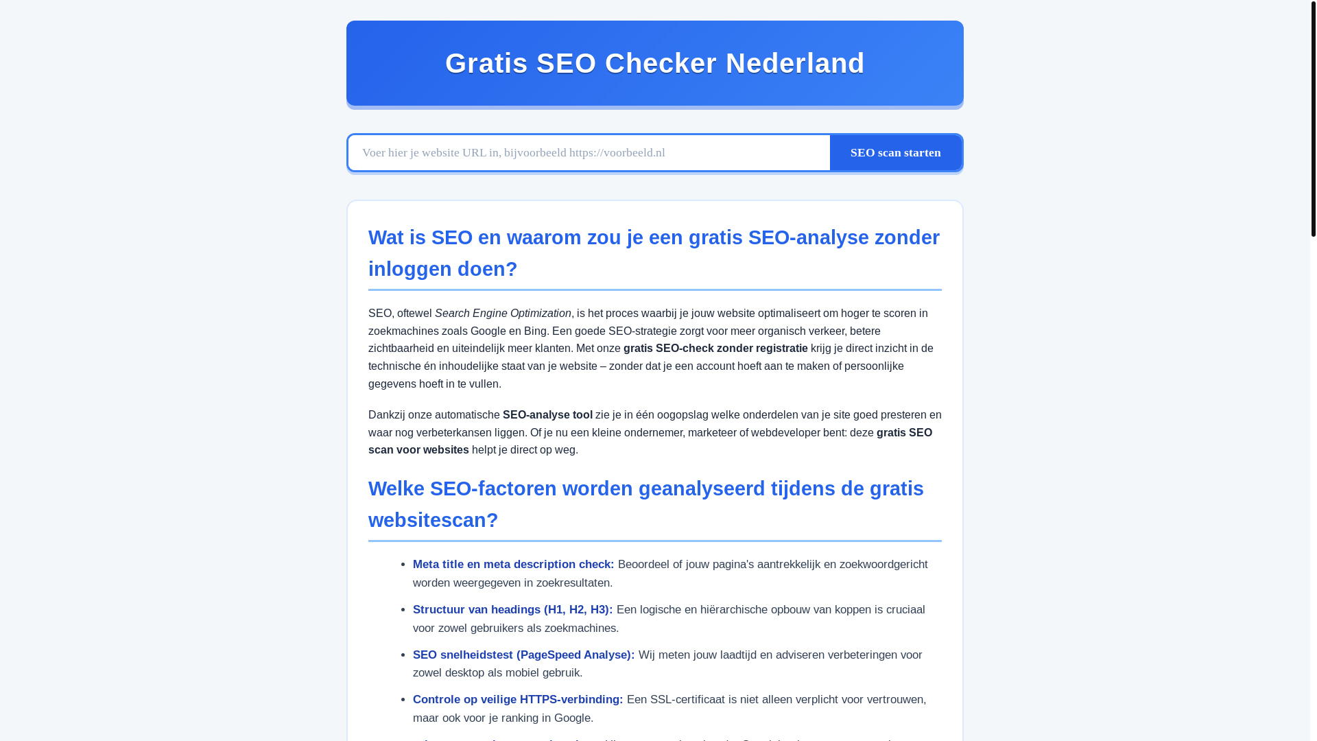 website screenshot of https://seocheckergratis.nl/