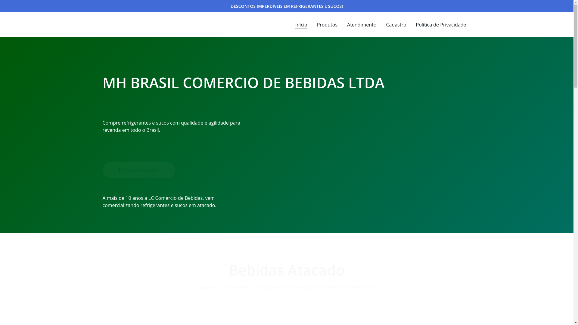 website screenshot of https://comerciodebebidasmhbrasil.website/